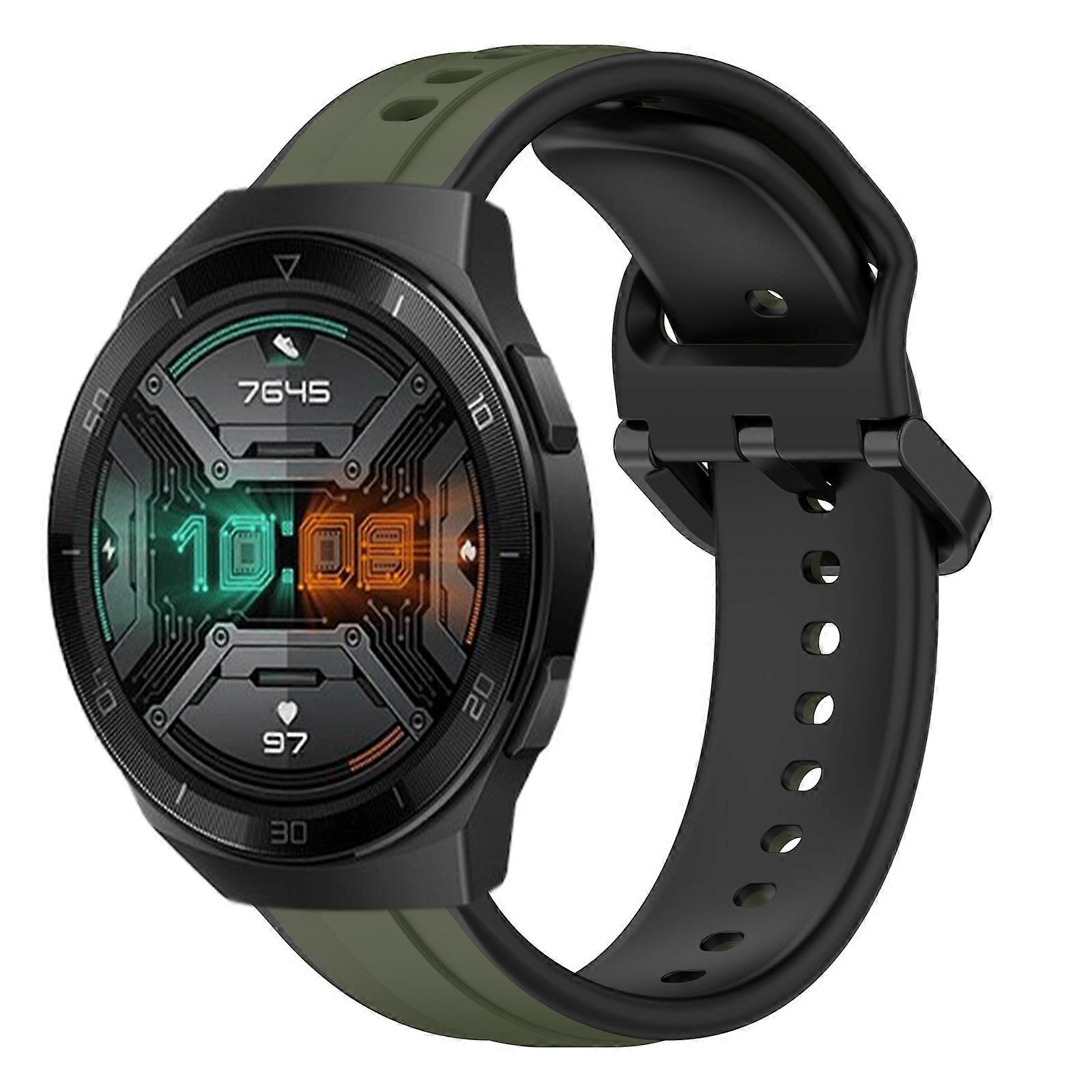Für Huawei Watch GT 2E 22mm Convex Loop Zweifarbiges Silikonarmband