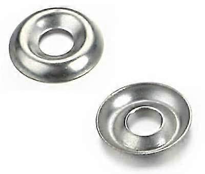 3/8 Inch Nickel Plated Finishing Countersunk Cup Washers - 100 Pack, Durable Steel, Ideal for Fastening Applications