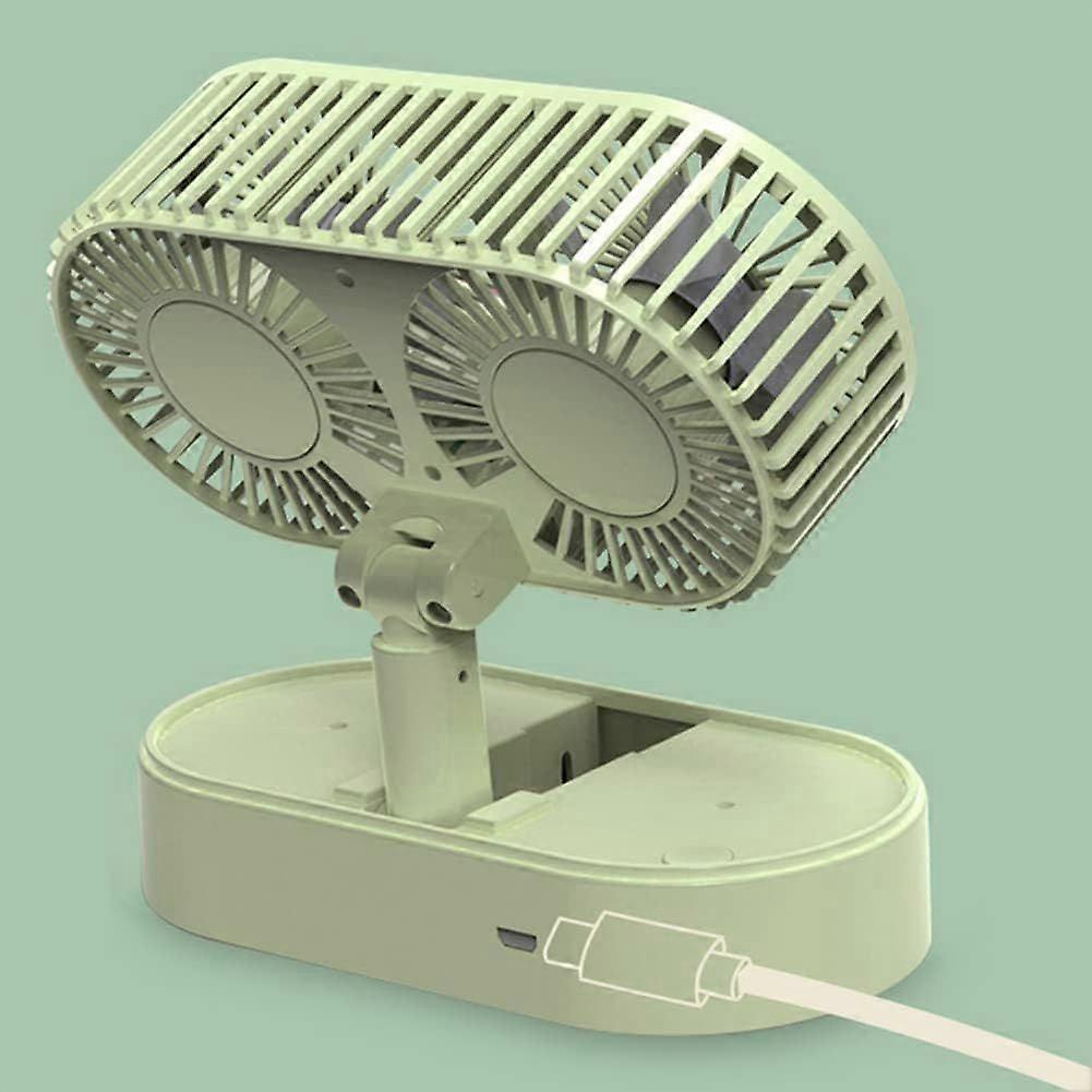 Dual Head Mini Fan Portable Folding Fan