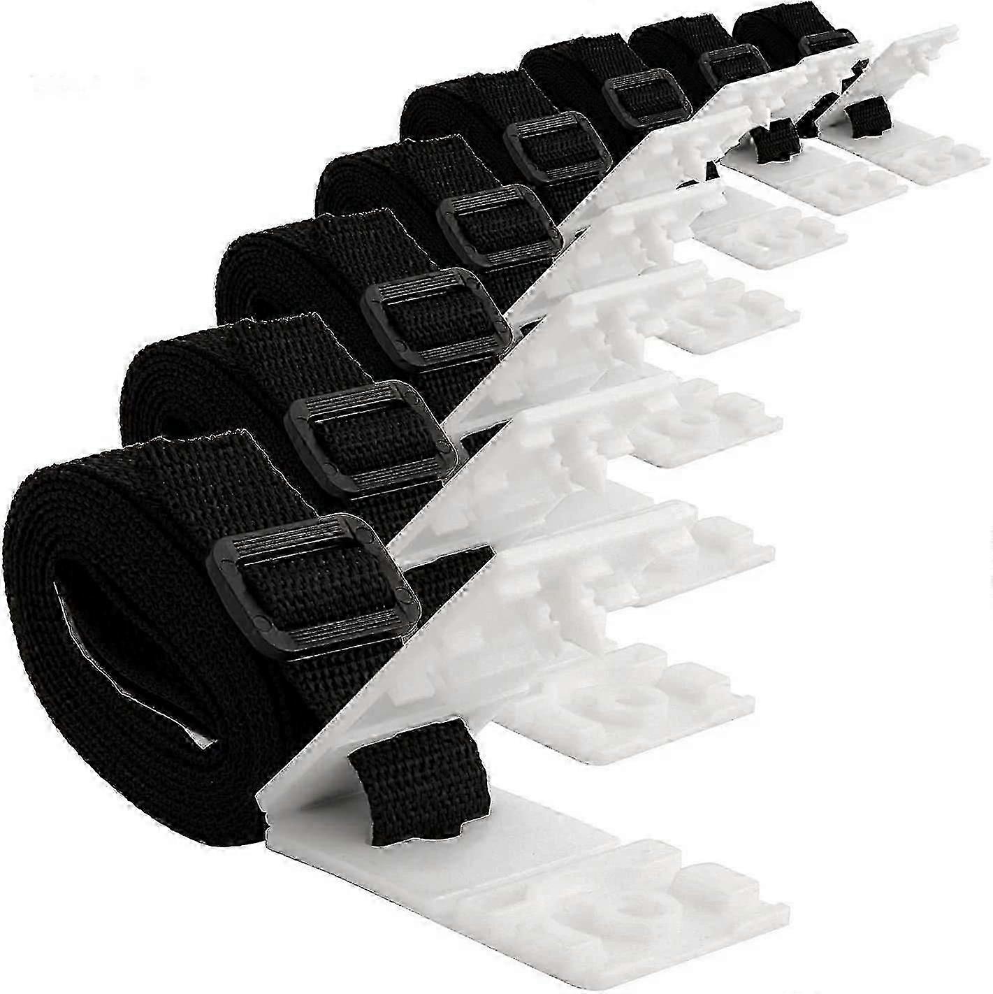 Set of 8 extra long fixing straps and spare clamps for mobile roll-up system for swimming pool covers Edition