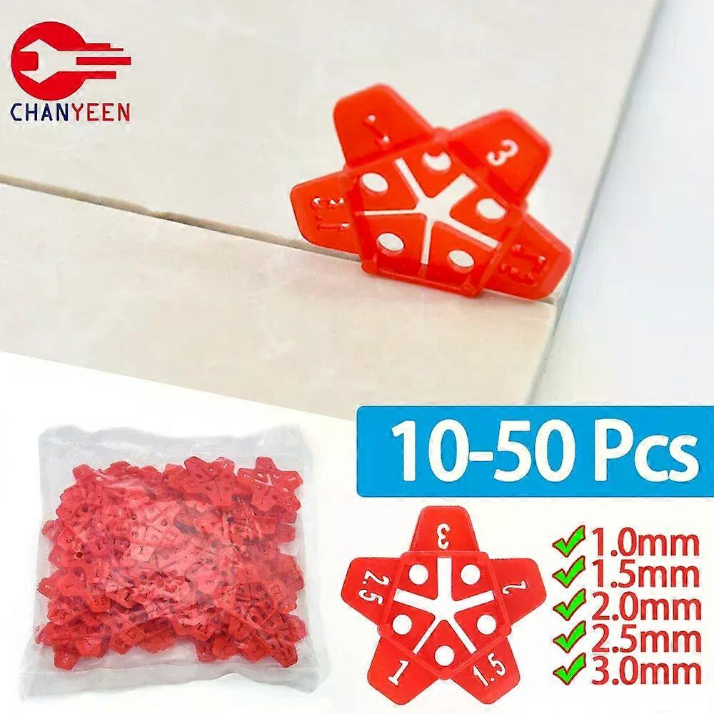 10-50Pcs 5 Size Tile Spacers Clips Wedge Ceramic Leveling System for Floor Wall Tile Gap Leveling System Construction Tools