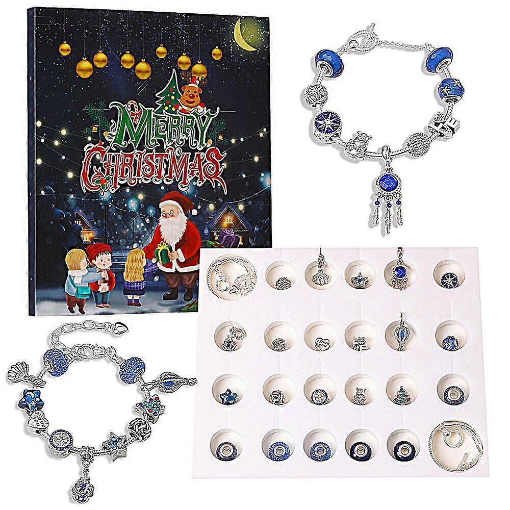 24pcs Advent Calendar Christmas Countdown Calendar DIY Charm Bracelet Making