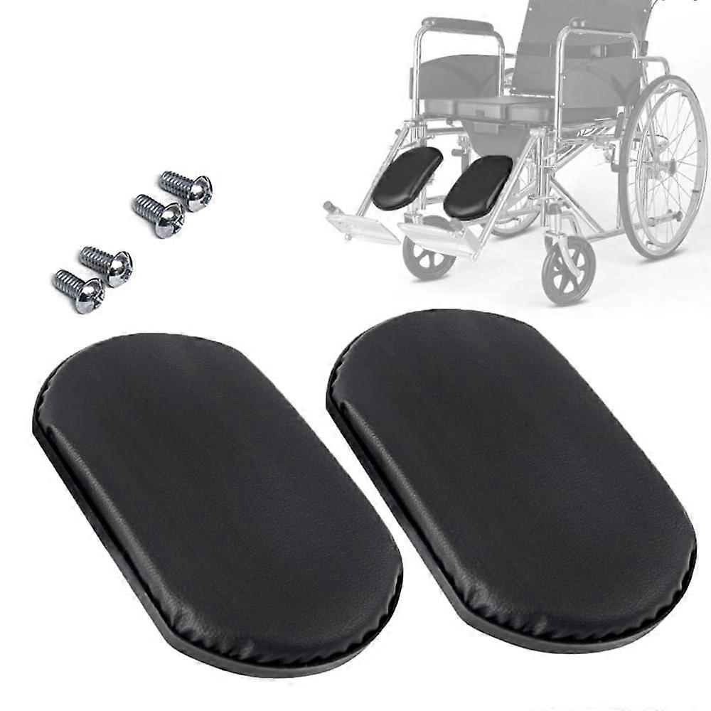 Wheelchair Leg Rest Support Elevating Calf Pad Black Cushion for Wheelchair, Manual Two Hole Spacings: 11/2' or 2' (2 PCS)