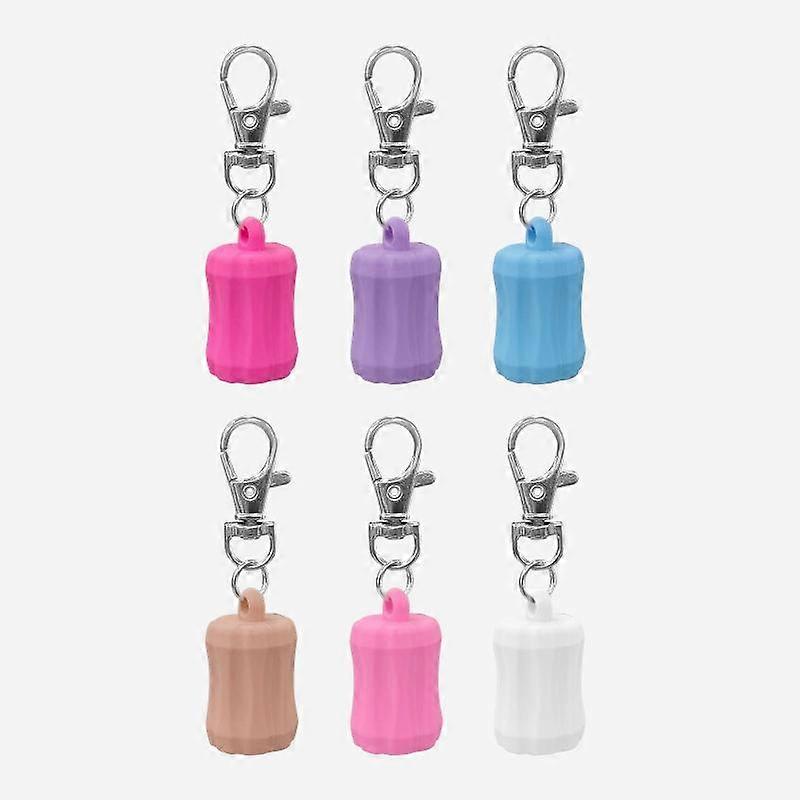 Portable Lip Gloss Keychain Caps Silicone Lid Holder Keyring Pendant For Lip Balm Bag Pendant Makeup Tool Accessories