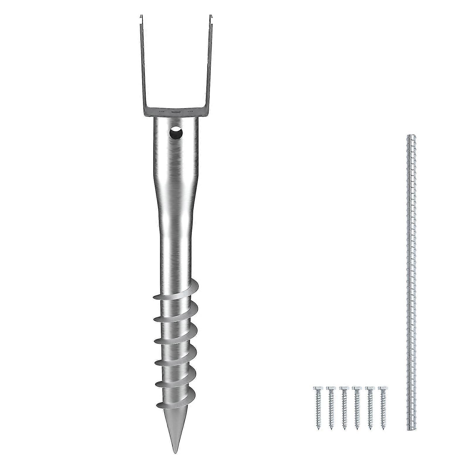No Dig Ground Anchor with 6 Lag Bolts &; Rebar, 3.94x2.76x27.56in Screw-in Post Stake για DIY