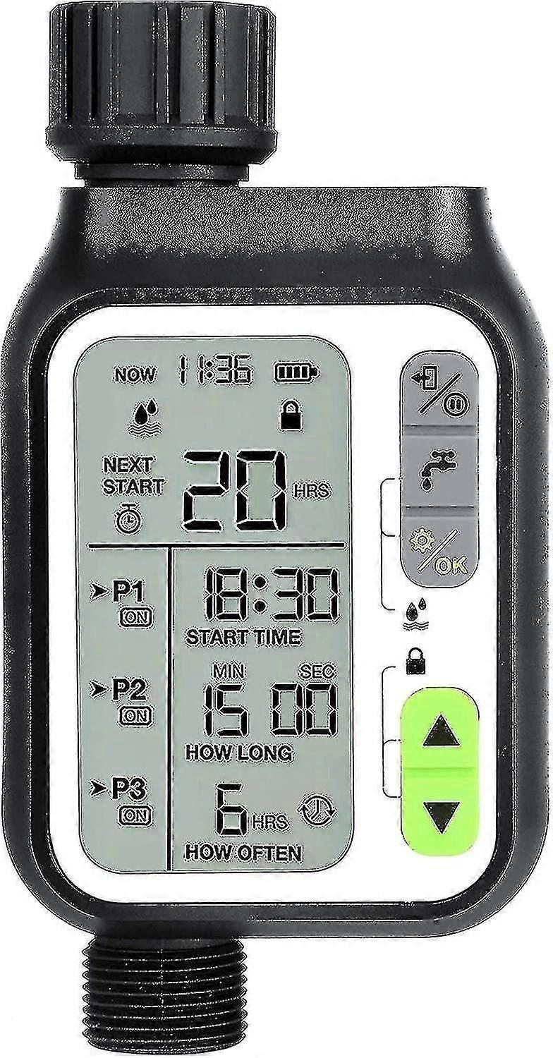 Timer dell'acqua, timer di irrigazione automatico con 3 sistemi di irrigazione separati / sensore di pioggia automatico / bambino