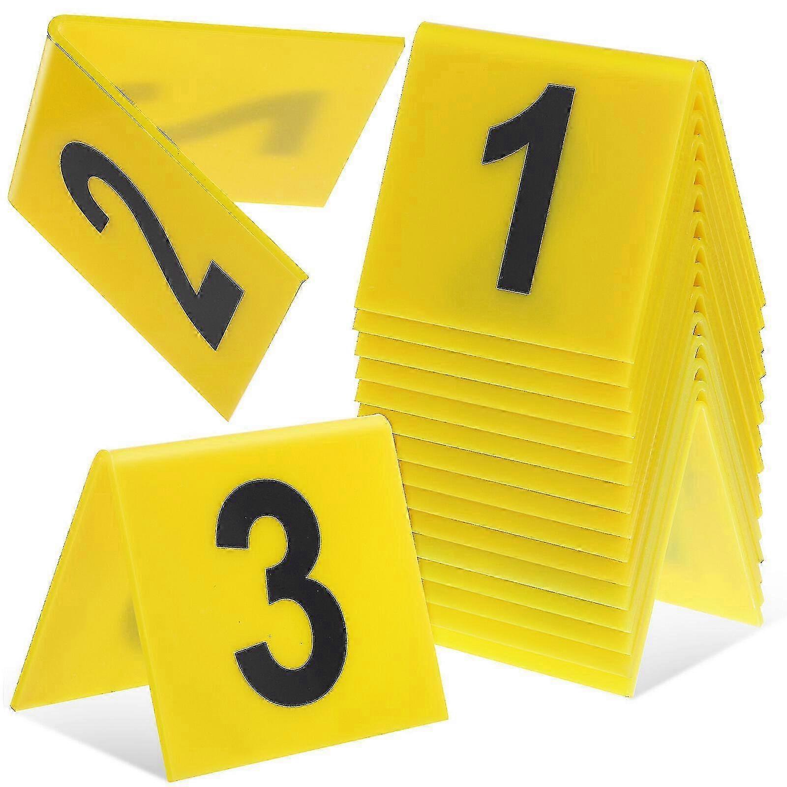 Sturdy and Multipurpose 15-Piece Plastic Crime Scene Evidence Markers Numbered 1-15 with Robust Triangle Shapes
