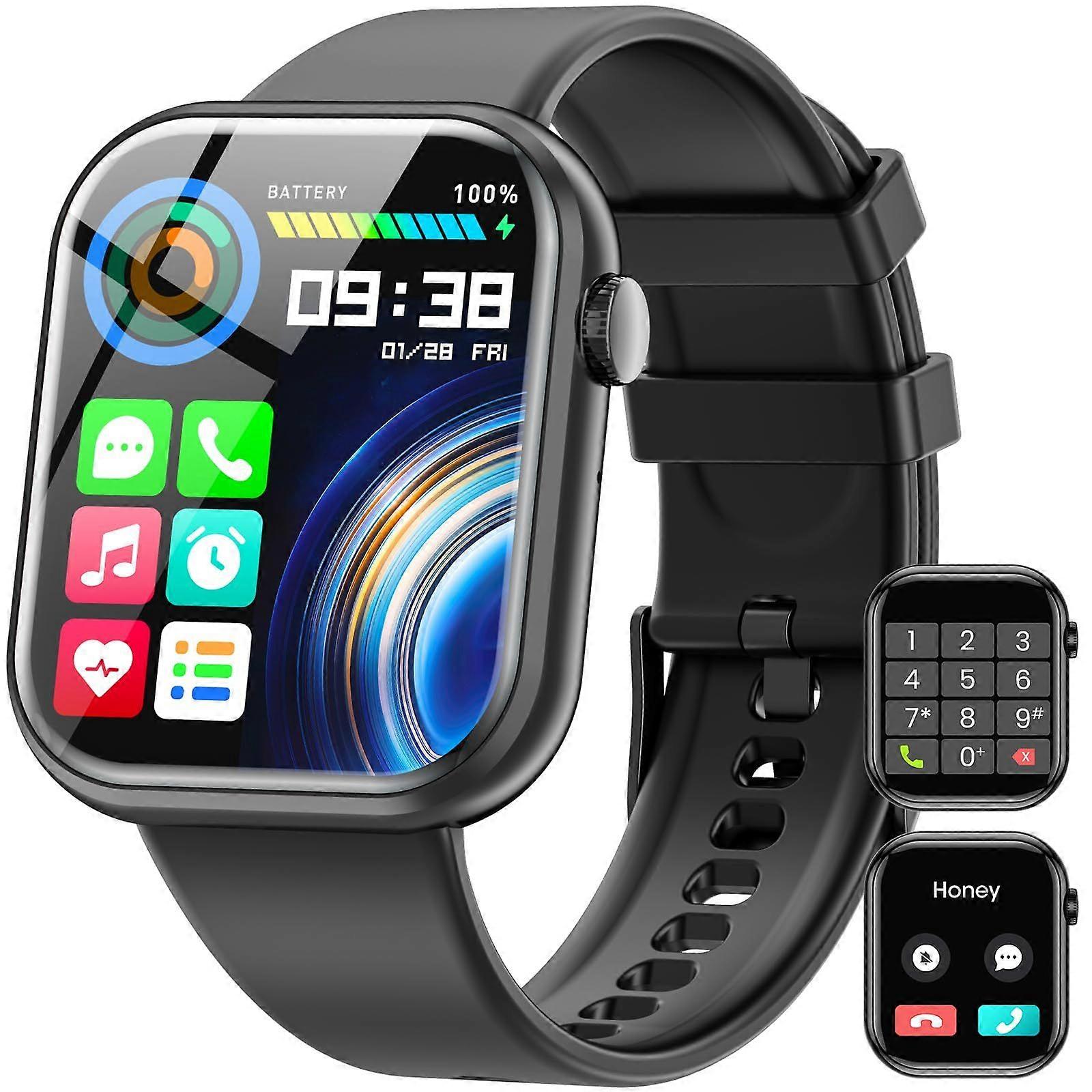 G28 cross-border smart watch supports Bluetooth calls, sleep monitoring, pedometer, alarm reminder, fashion watch - black