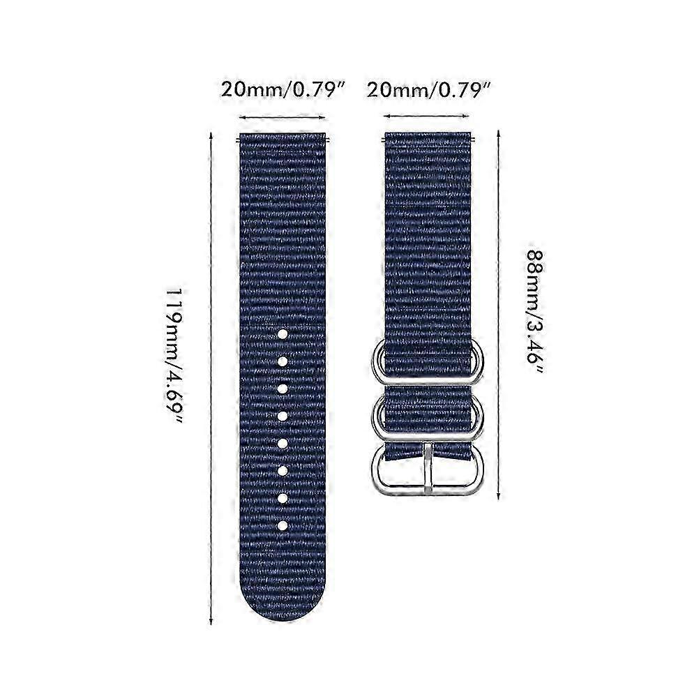 Replacement Straps for Canvas Strap BIOCERAMIC Watchbands, 3 Ring