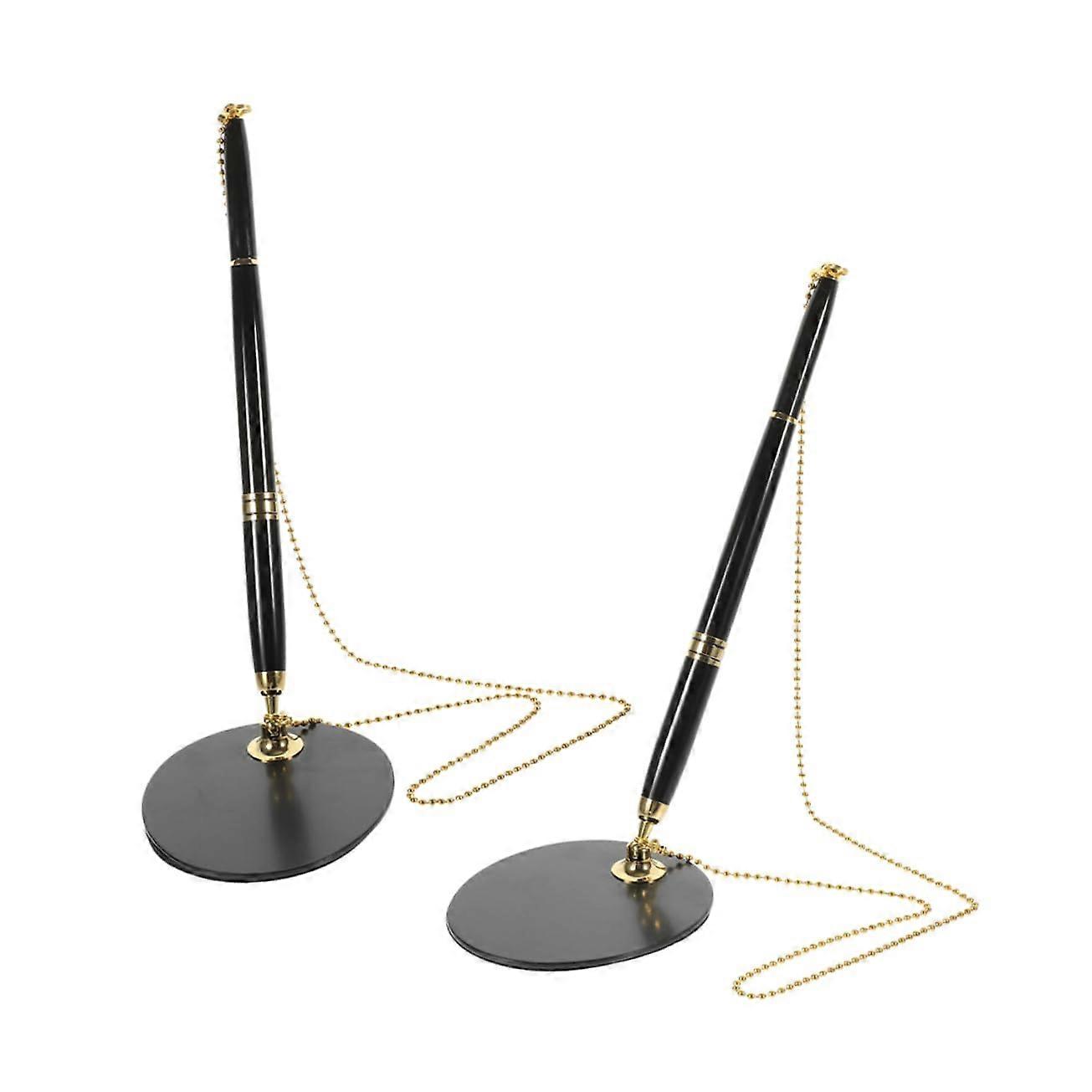 Secure Desk Pen With Chain Gel Ink For Reception Desk And Office Counter Writing Tool