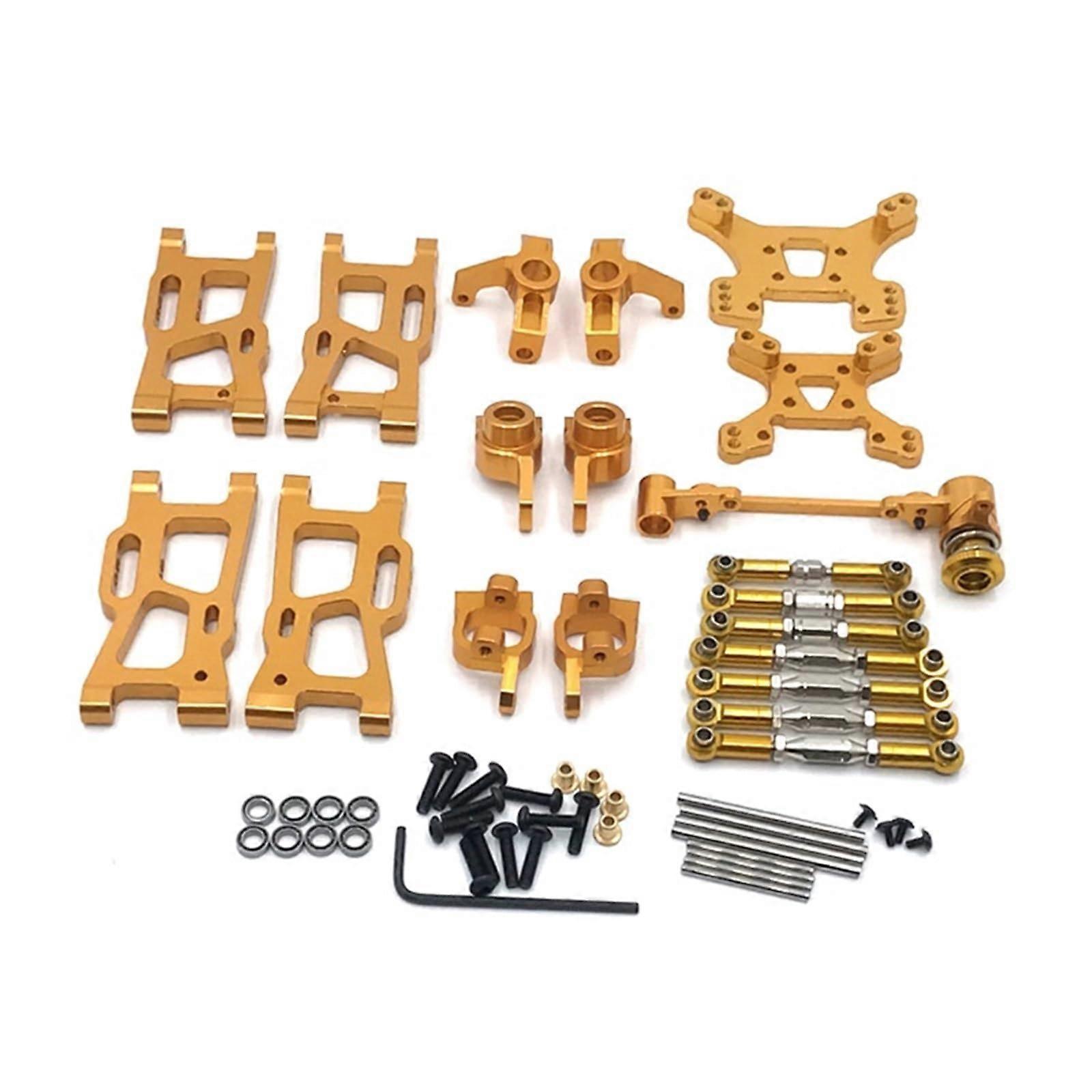 for WLtoys 144001 144002 144010 124007 124017 124019 Swing Arm Steering Block Link for Rod for Kit for RC Car for Parts(Yellow)