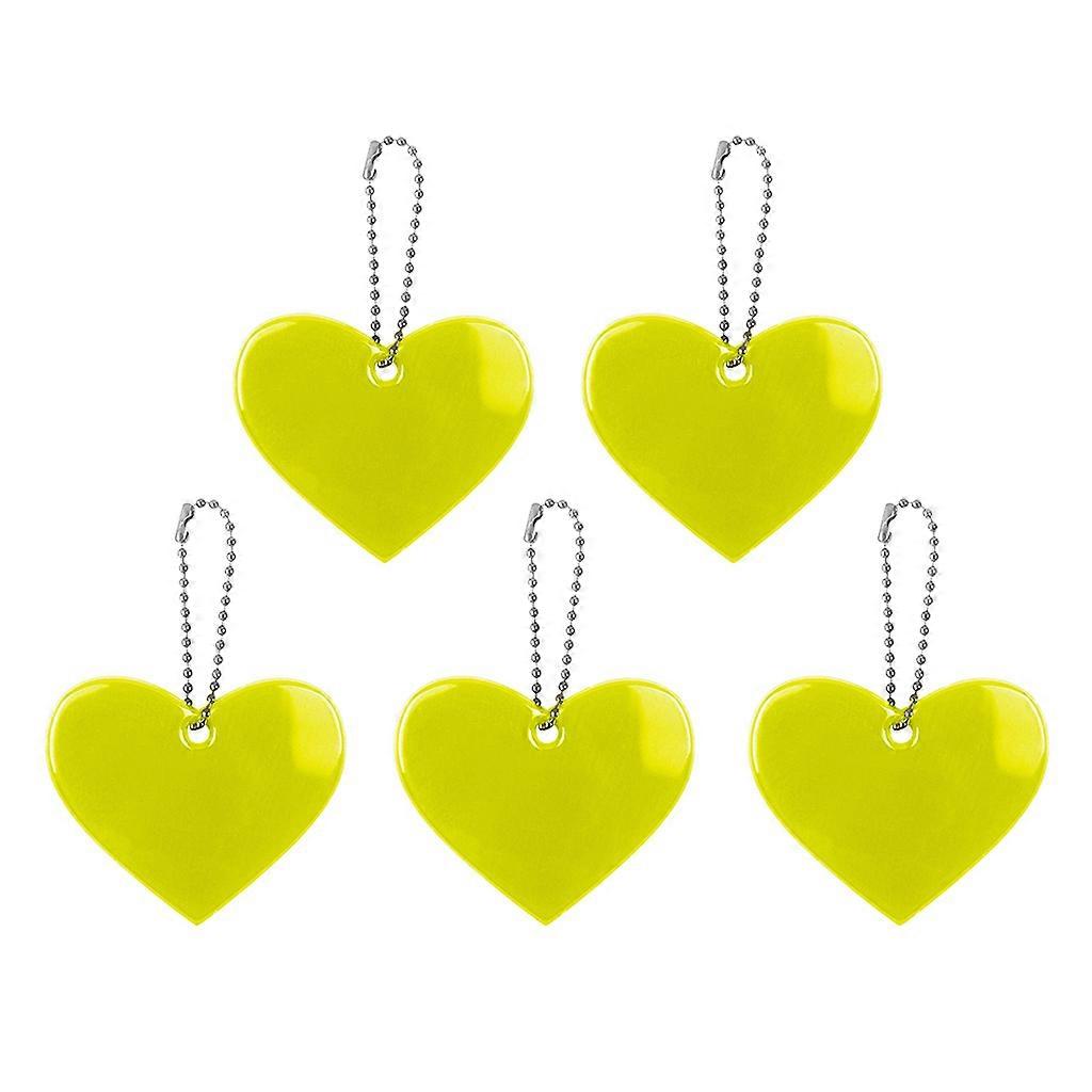 Stylish Heart Safety Reflector for Key Ring Reflective Gear for Cycling Walking Running Hanging Decoration Multi Colors  Red