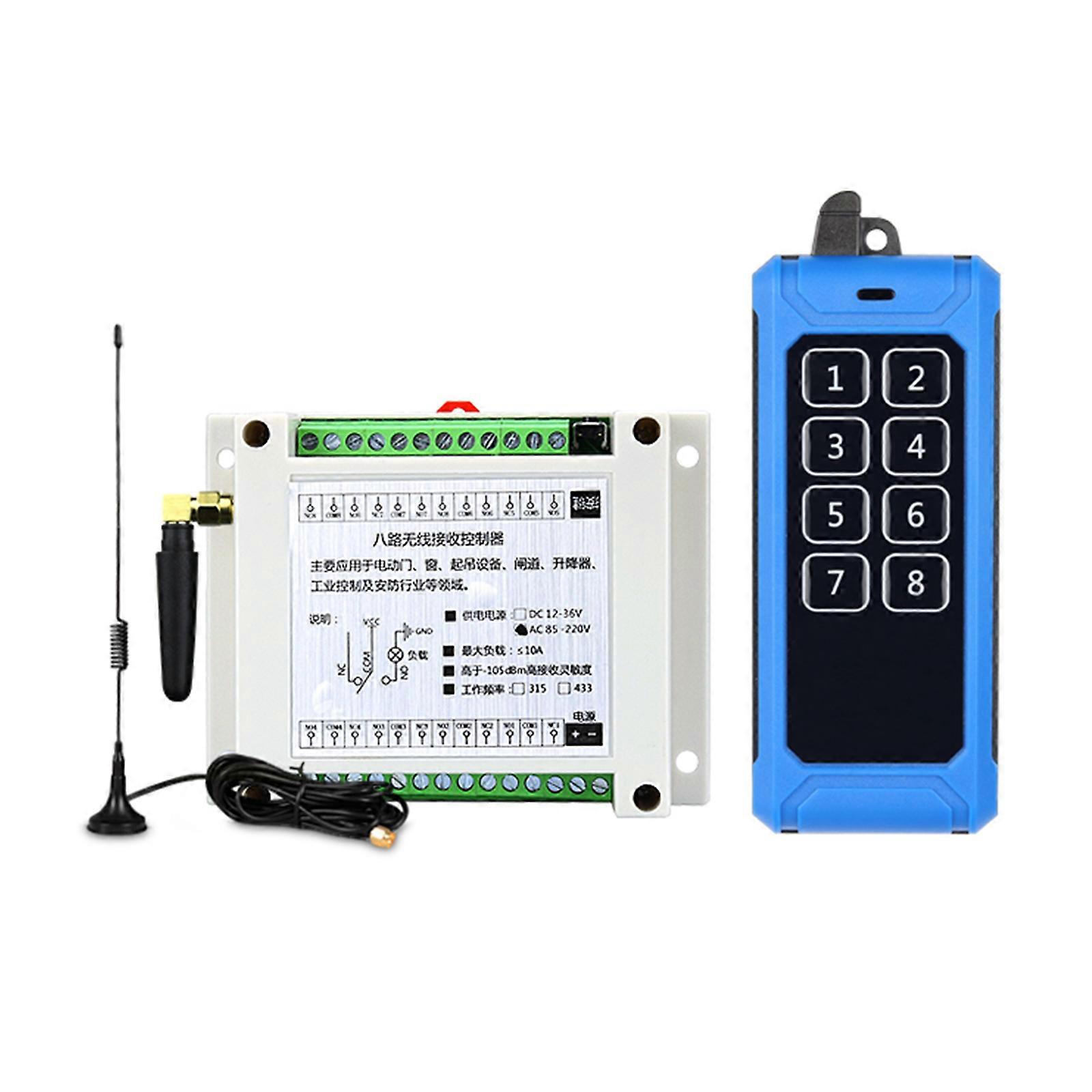 8way Wireless Remote Switch Industrial Wireless Remote Control 315MHZ/433MHZ Water Pump Motor Wireless Remote Switch