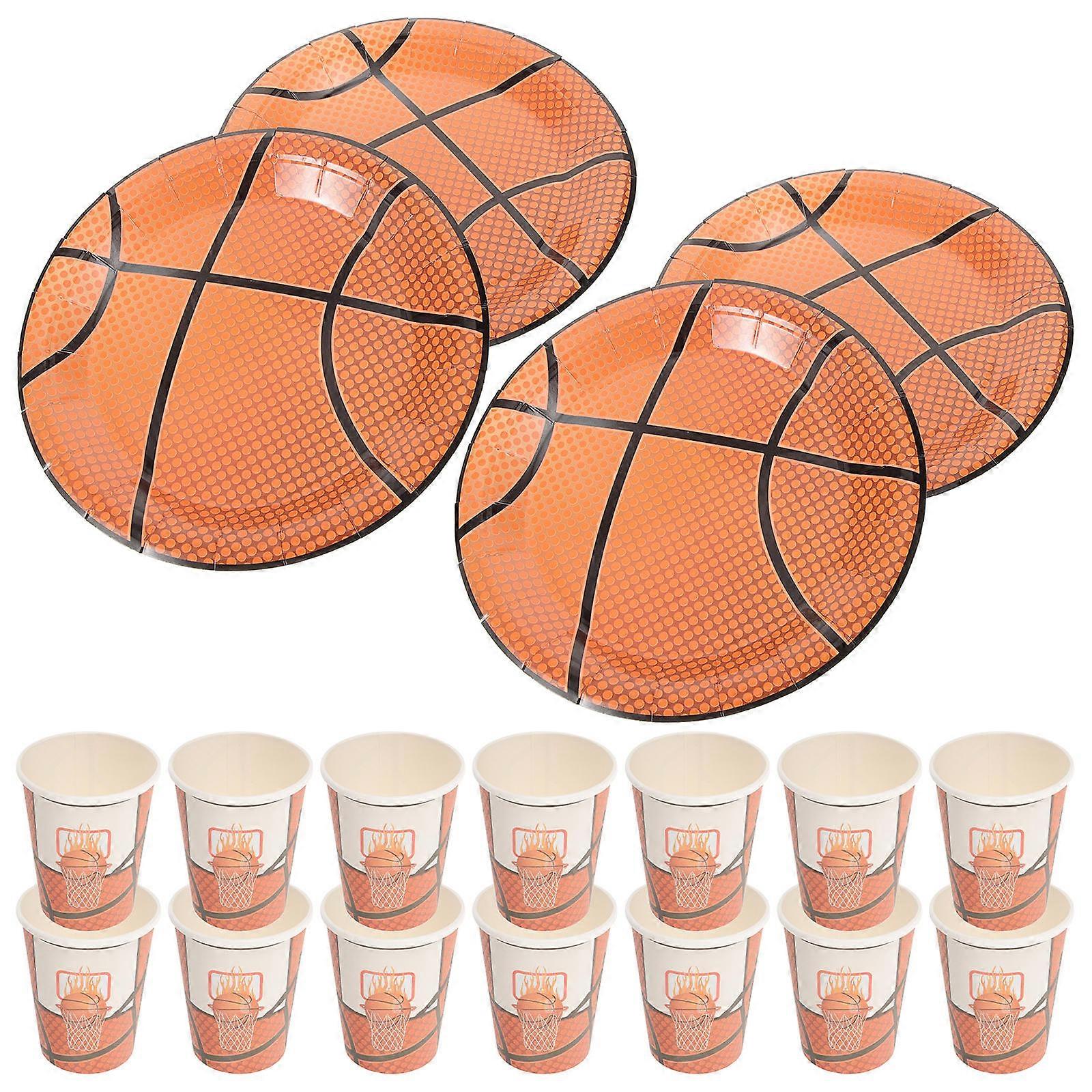 Entertainment Tableware, Basketball Styled for Parties, Efficient Plates Cups for Events