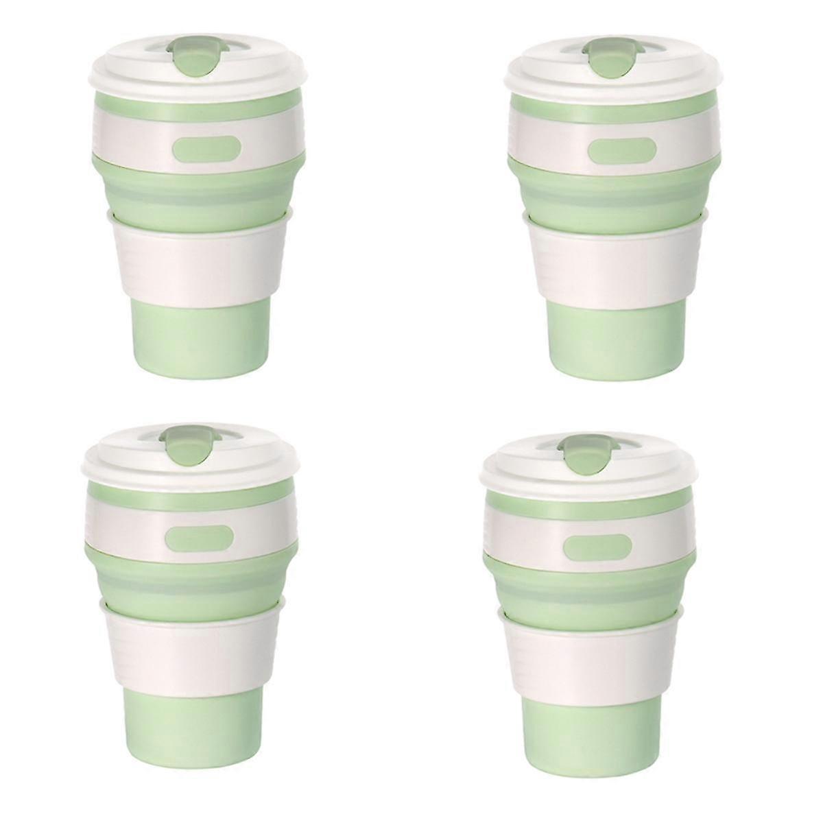 Light green Silicone foldable travel cup-camping cup