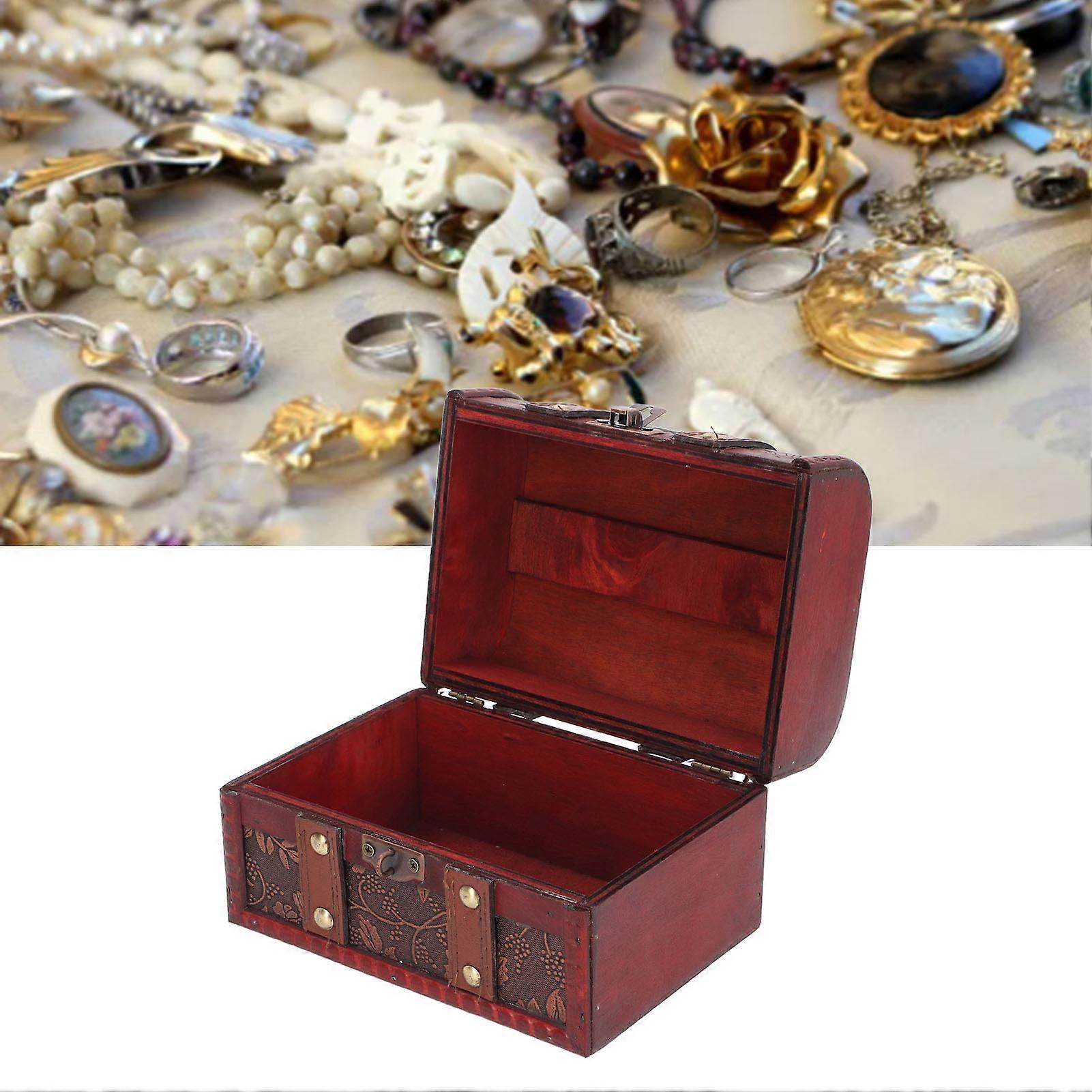 Treasure Storage Chest Box Large Capacity Vintage Wooden Storage Box with Coded Lock for Wedding 