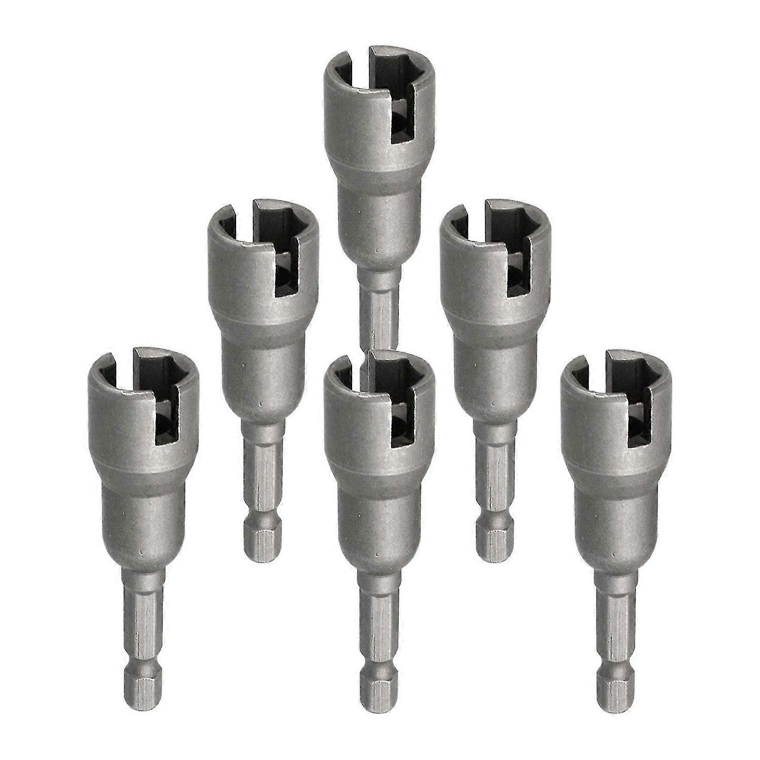 6 Pcs Power Wing Nut Driver Set, Slot Wing Nuts Drill Bit Socket Wrenches Tools Set,1/4Inch Hex Sha