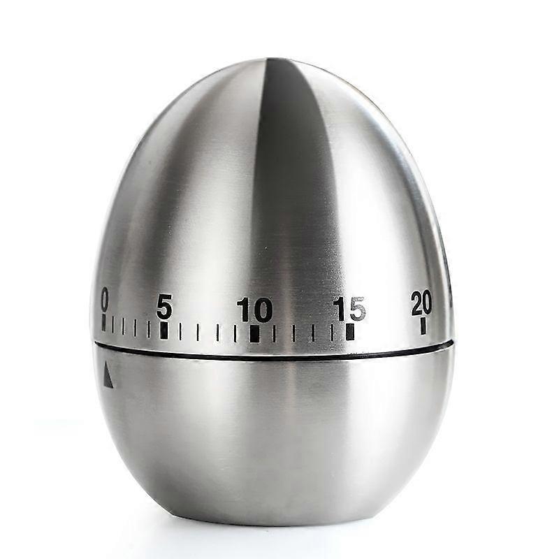 Egg Kitchen Timer Stainless Steel Mechanical Rotary Alarm Clock 60 Minutes Countdown Timer
