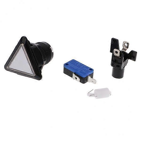 2-3pack Triangle Arcade Machine Game Button with led lamp illuminated White
