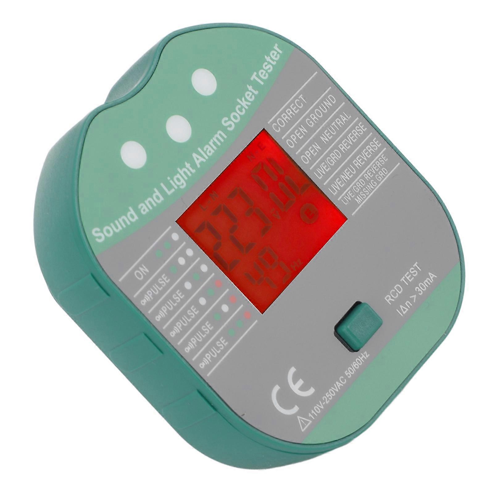 Socket Tester Electrical Outlet Sound Light Alarm Voltage Checker Detector
