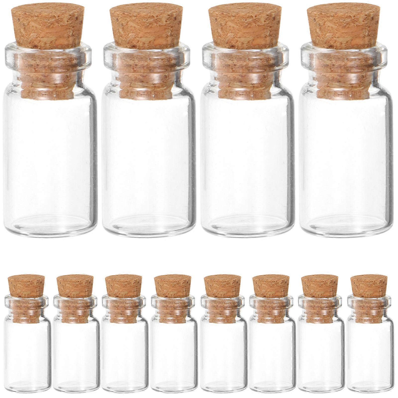 Glass Mini Jars with Cork Stopper, Ideal for Filling with Tokens and Memories