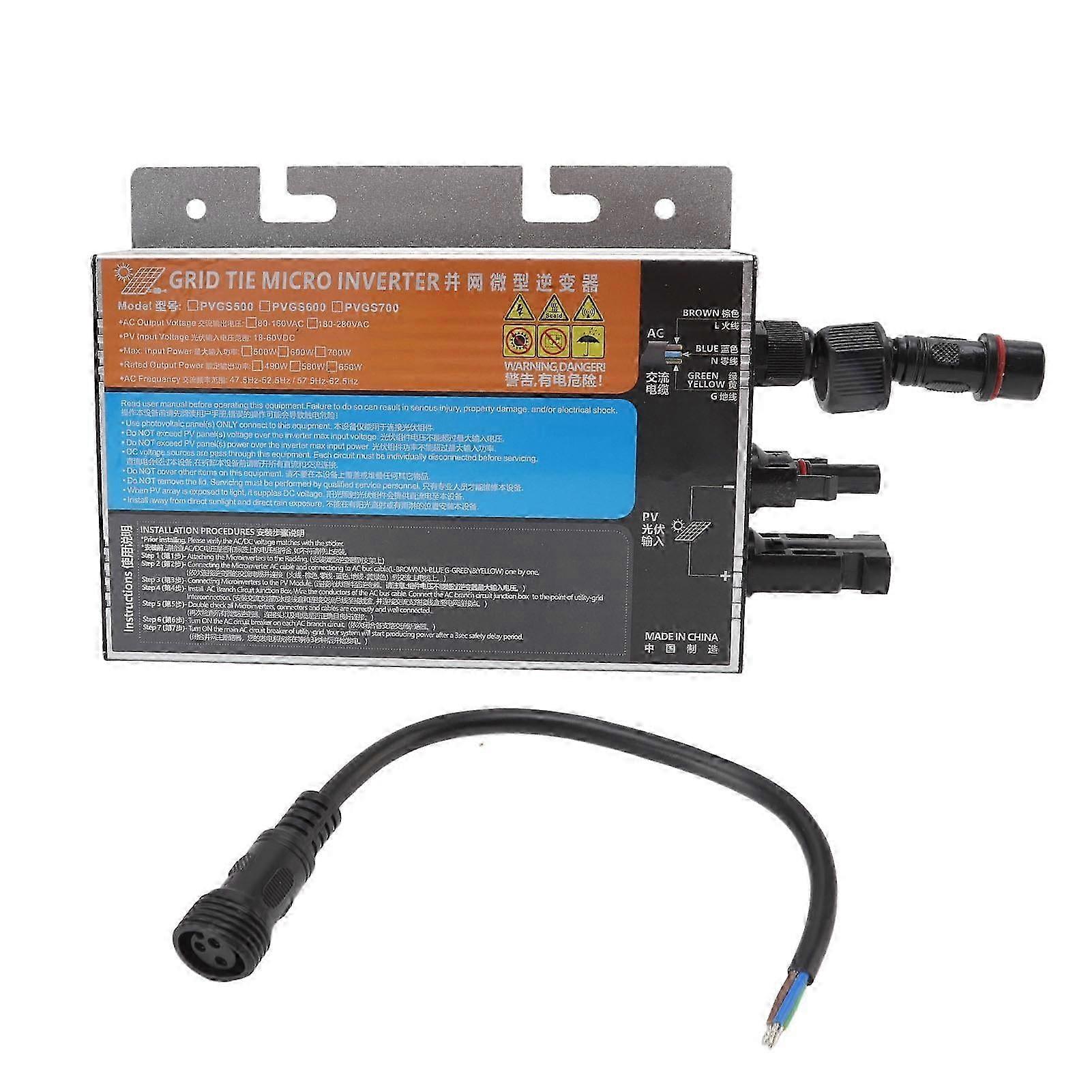Solar Inverter Micro Aluminium Alloy Ip55 Protection Grid Tie Inverter For Converting Dc To Ac 1860v Pvgs600w 110v