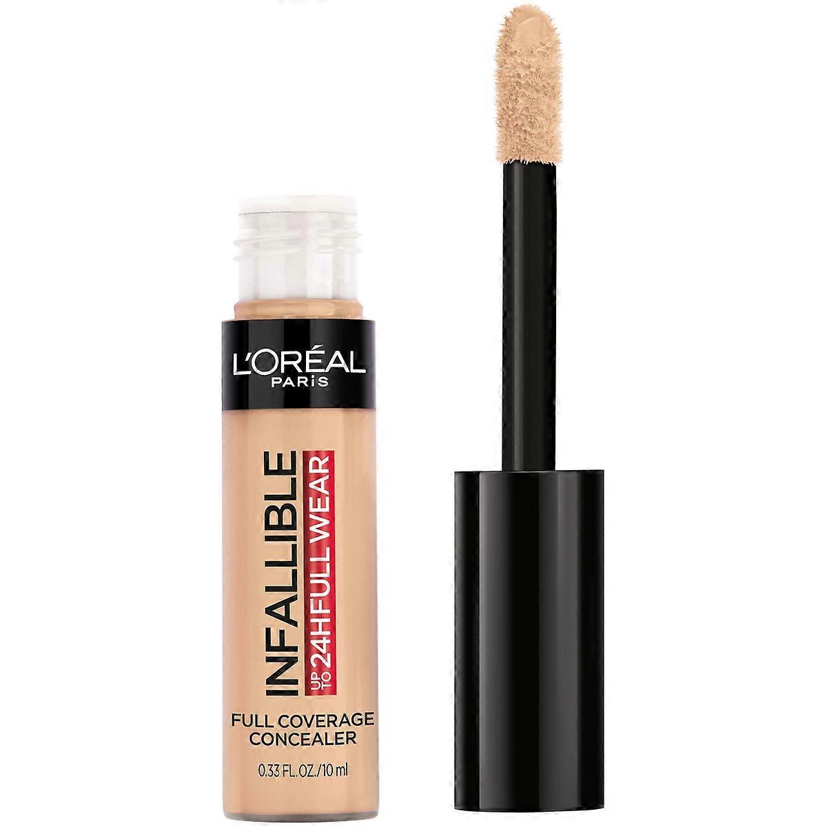 L'oreal Paris Infallible Full Wear، تغطية كاملة، خافي عيوب مقاوم للماء، 380 جوز البقان - 0.33 أونصة سائلة