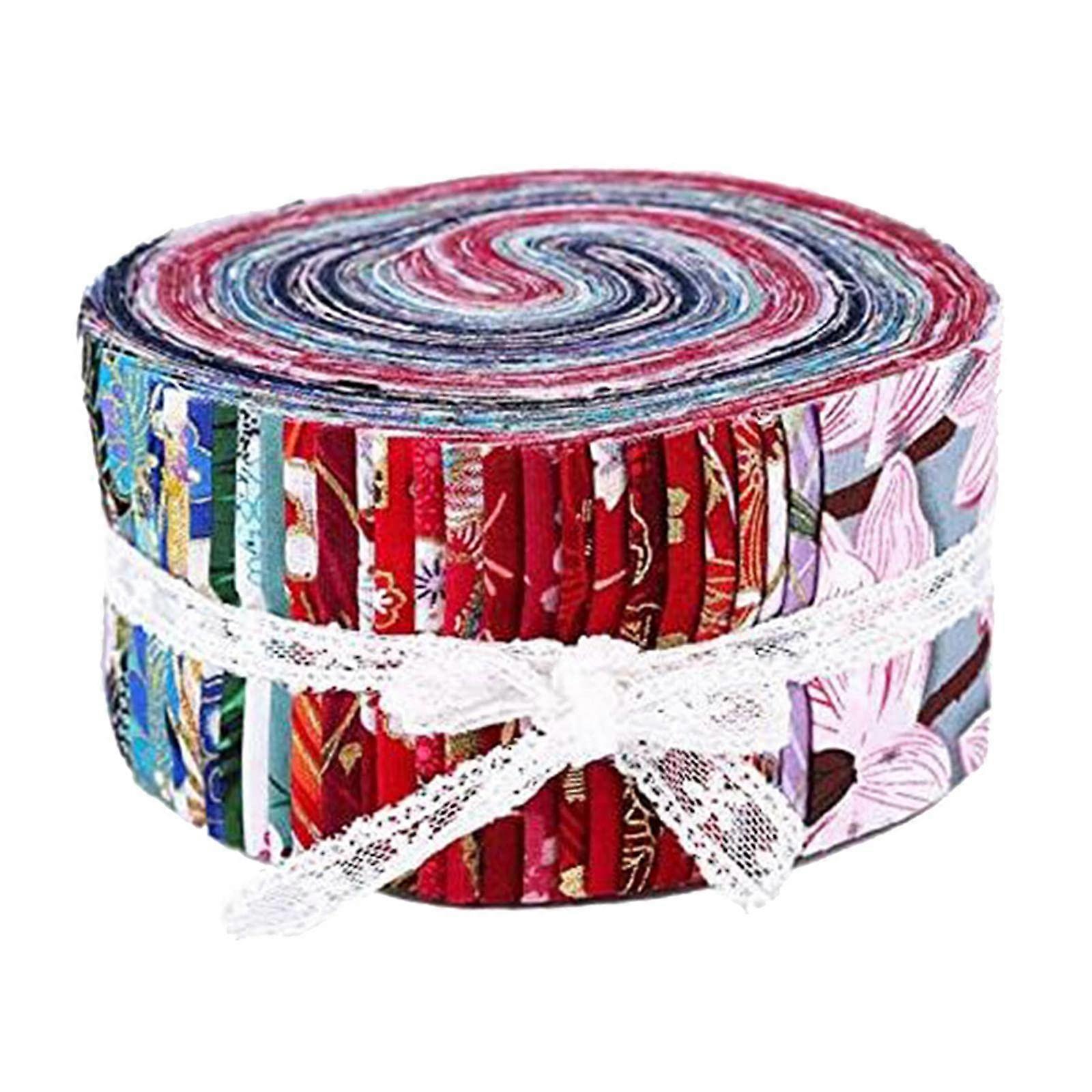 2.5 Inch Cotton Fabric Strips Bundles for Quilting - 36 Pre-Cut Flower Pattern Strips in Assorted Colors - Soft and Durable Craft Material