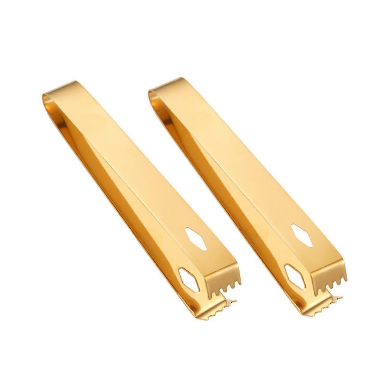 Stainless Steel Ice Tongs Set of 2 Non-Slip Durable Corrosion Resistant for Bar Restaurant Ice Cubes and Snacks