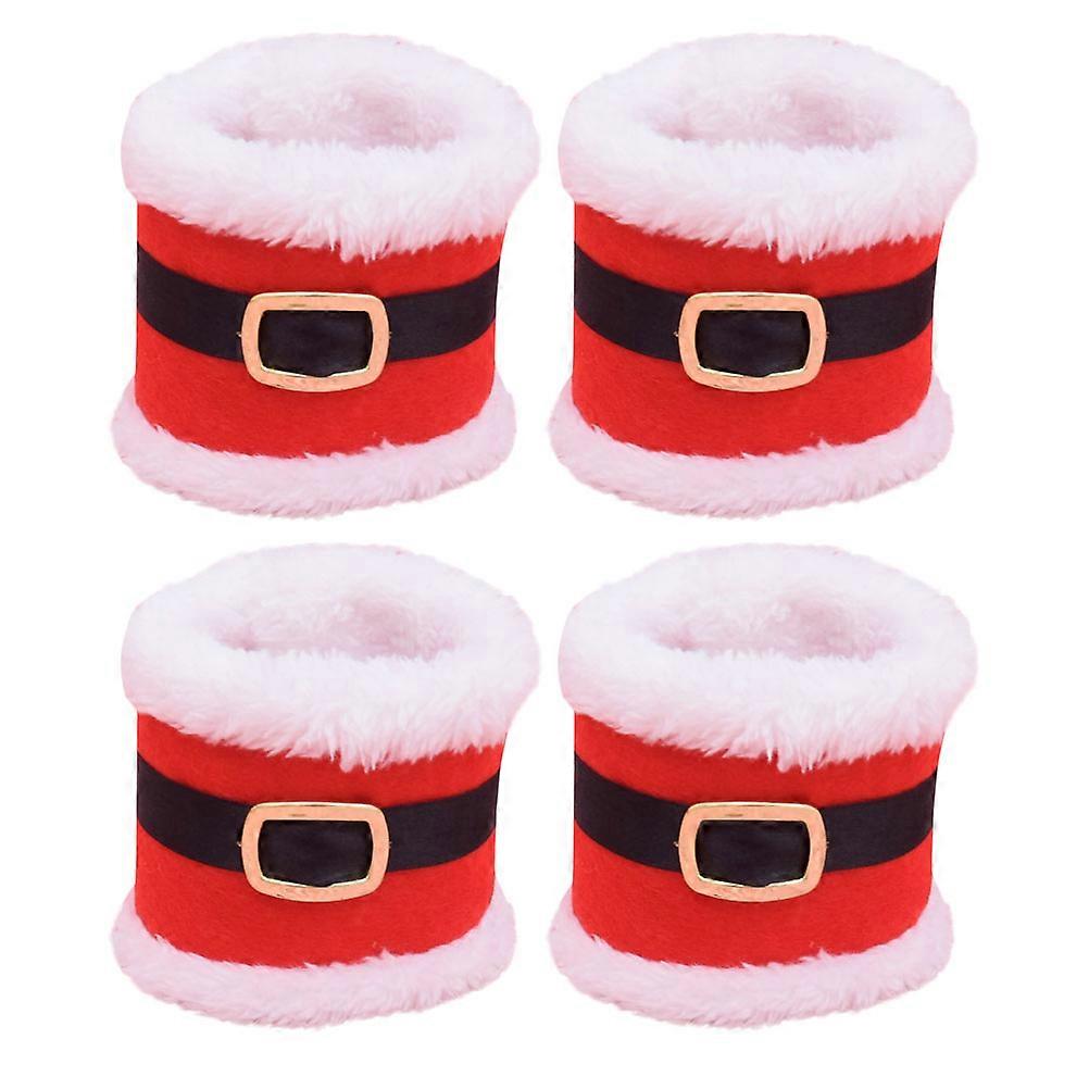 Here's a polished and engaging product description based on your input:
**4pcs Christmas Napkin Flannelette Santa Holders – Festive Table Decor