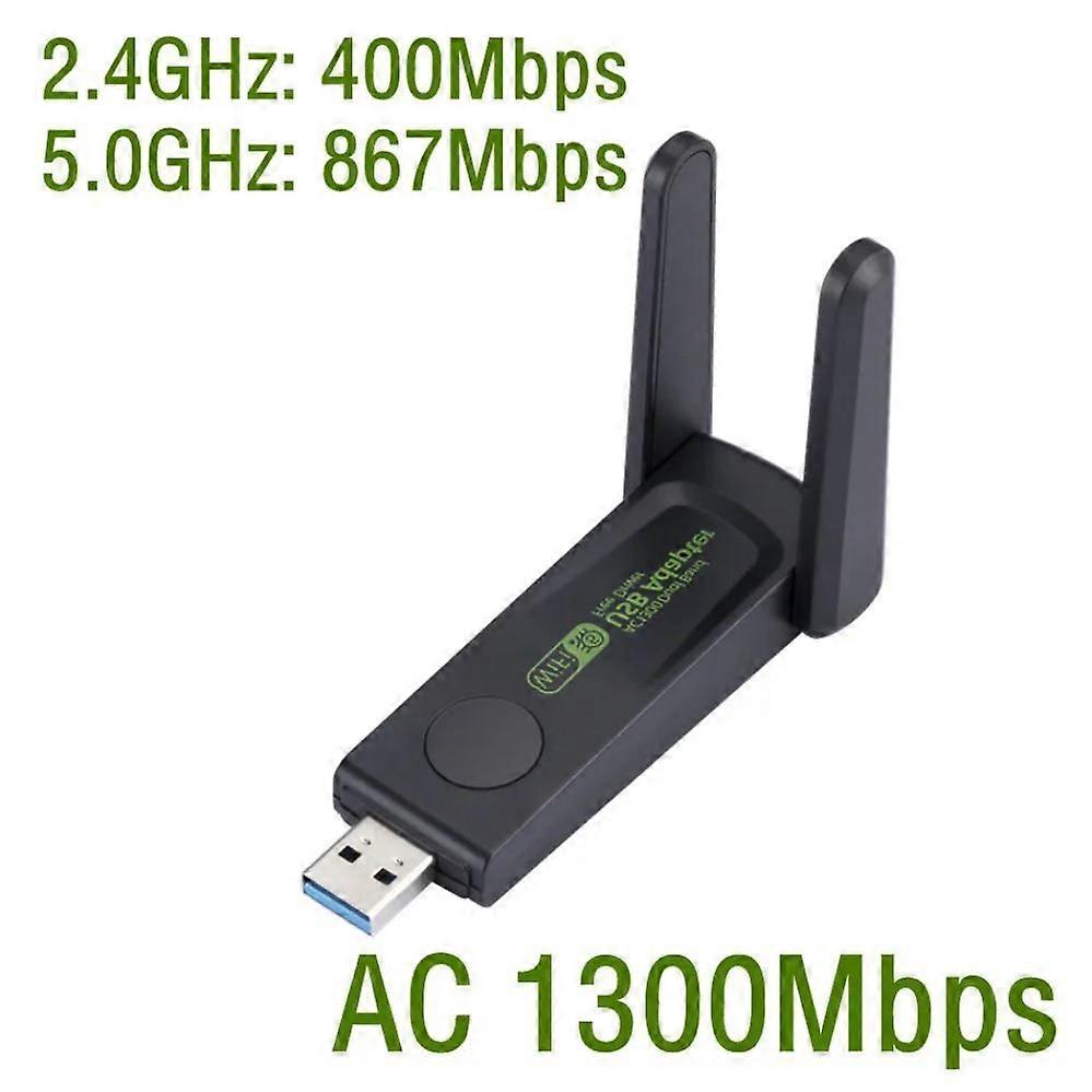 1300Mbps WiFi USB Adapter Dual Band 2.4G/5Ghz Wi-Fi Dongle 802.11AC Powerful Antenna Wireless Receiver