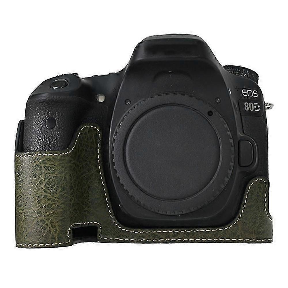 Type Aameraase Foranon EOS 90D/80D/70D/60D Largeutout Litchi Texture PU Leather Protective