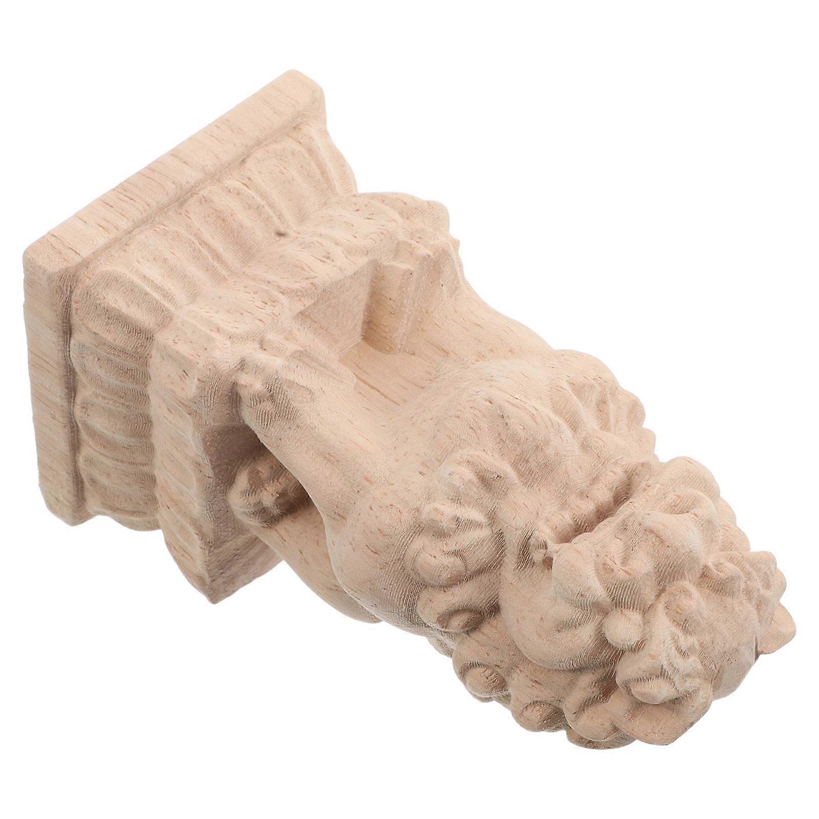 Arch Bridge Decor Retro Bridge Column Lion Sculpture Solid Wood Outdoor Landscaping Chinese Traditional Design Tiny Bridge 1Pcs