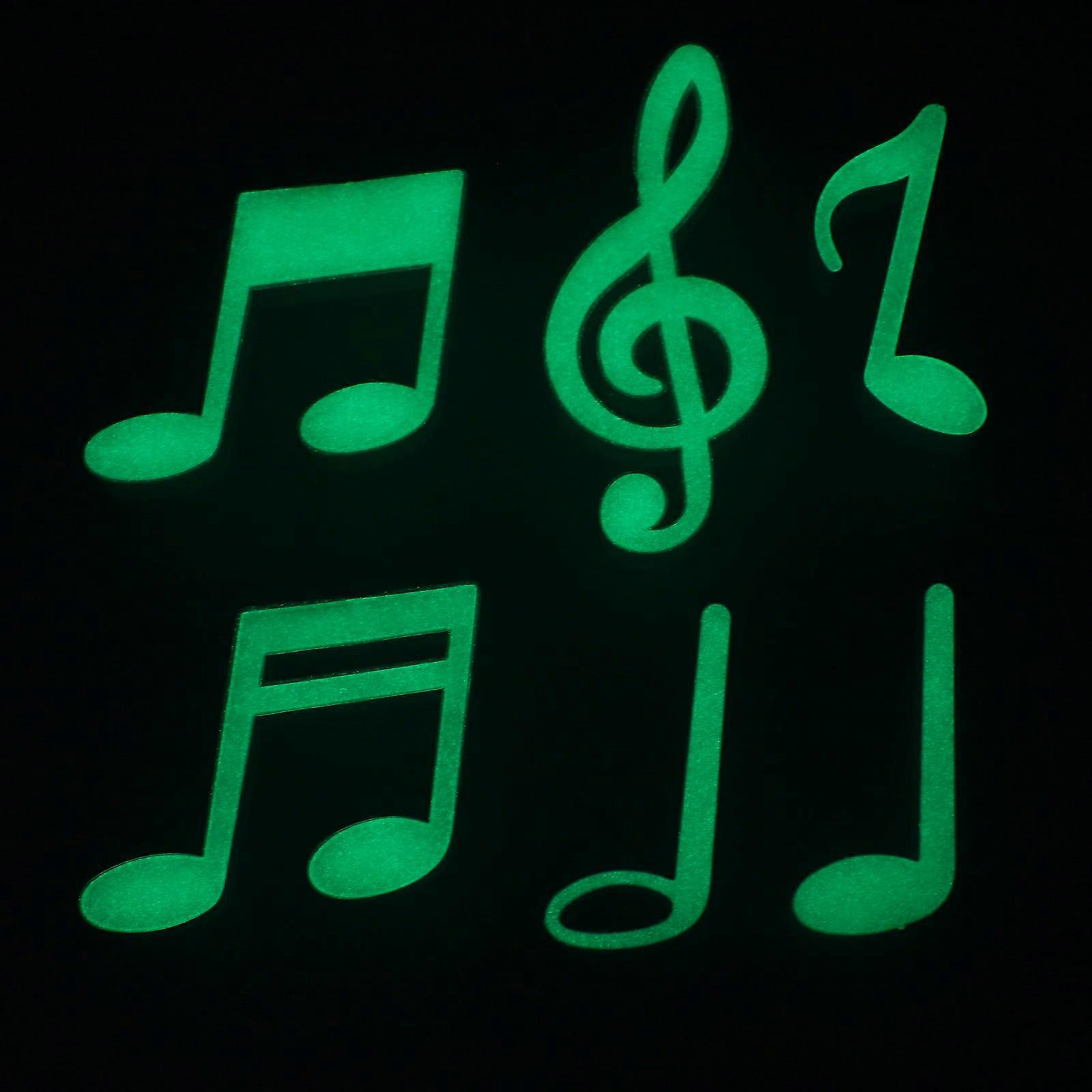 Music Note Glow Wall Decals Vibrant Design Removable Waterproof 75Decals
