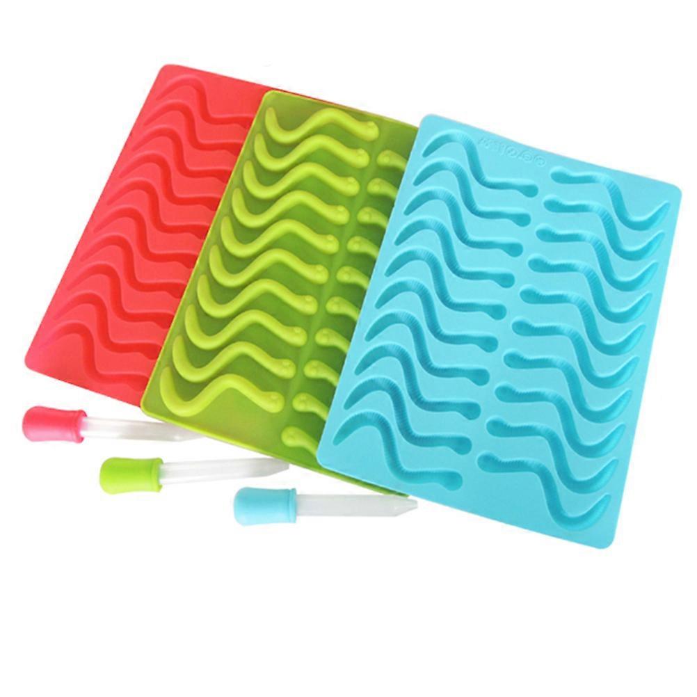 Candy Making Supplies Silicone Mold Dropper Jelly Making Baking Tool Red For Chocolate Ice Cube 24.5Cm X 18Cm X 0.8Cm 1Set