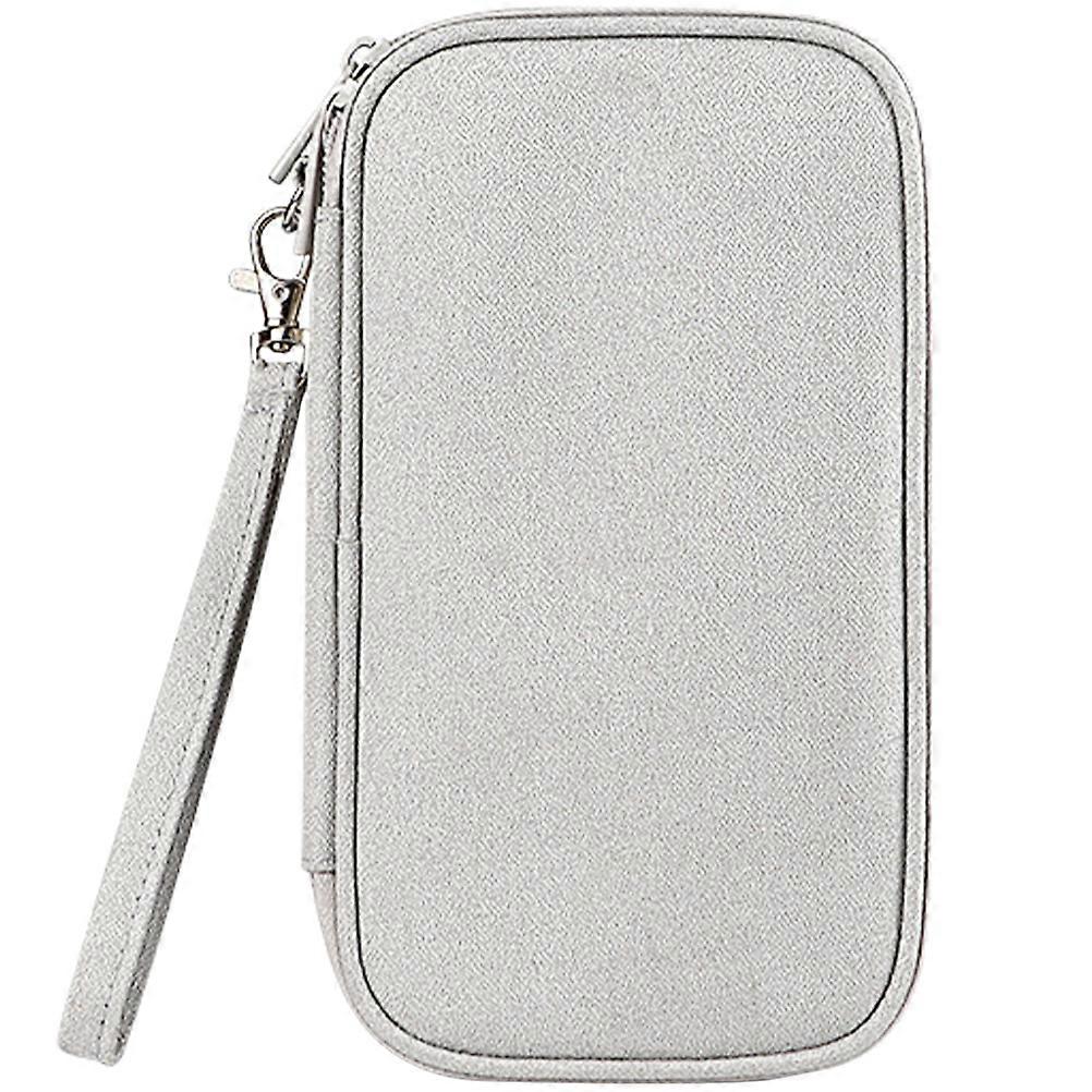Travel Electronic Organizer Bag Digital Accessories Pouch Portable For Data Cable Container Light Grey 20X11.5X6CM Anti-Dust 1Pack