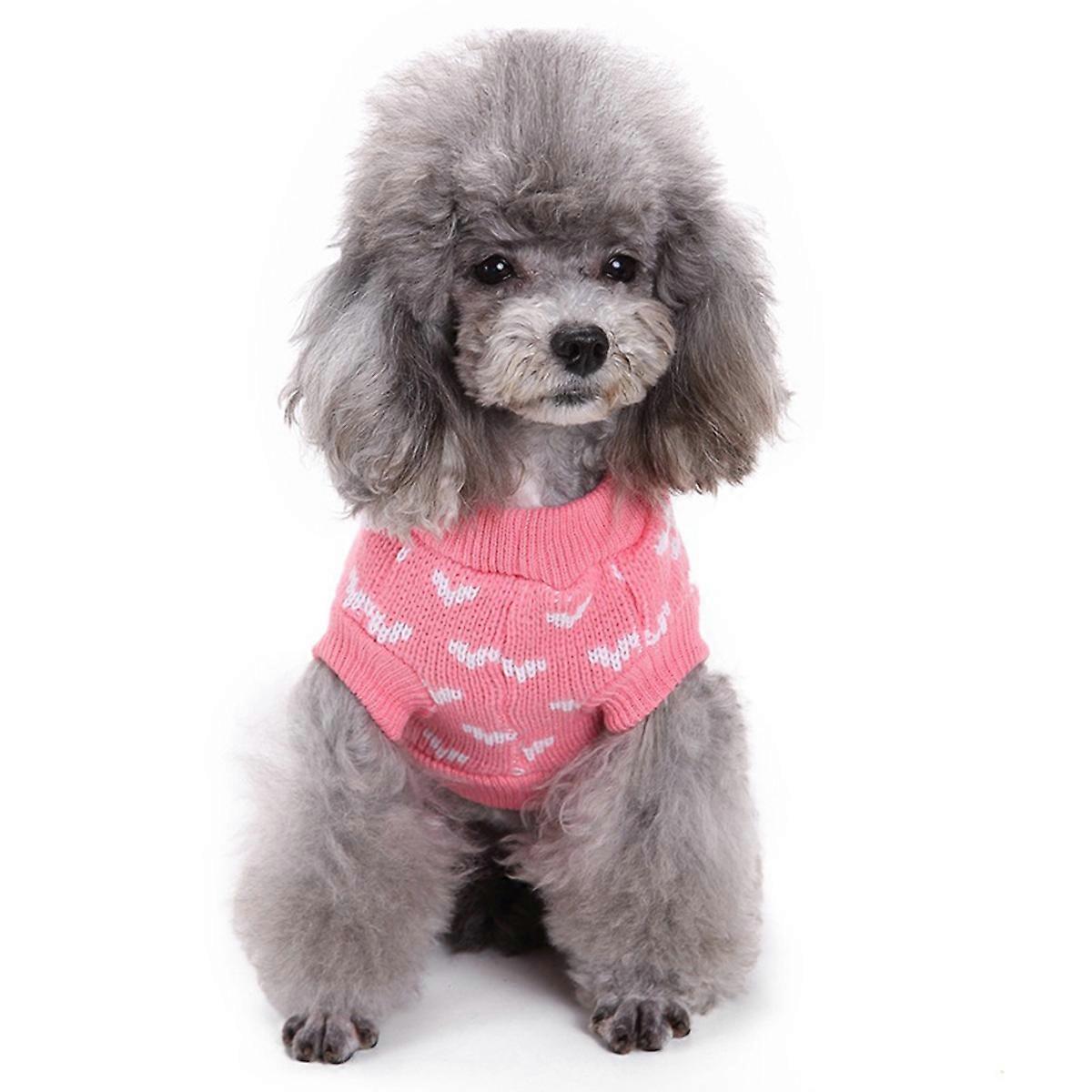 Outfits for Dogs Knitting Style Pet Dog Costume for Sleeping Time Pink L Warmth 1Pack