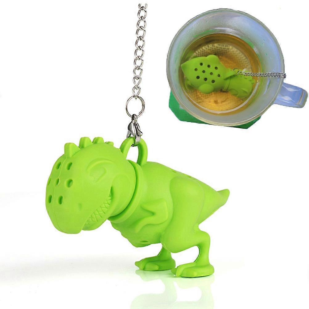 Dinosaur Tea Infuser Loose Leaf Tea Strainer Filter Diffuser Silicone Kitchen Tools Gadgets 1Pcs Green
