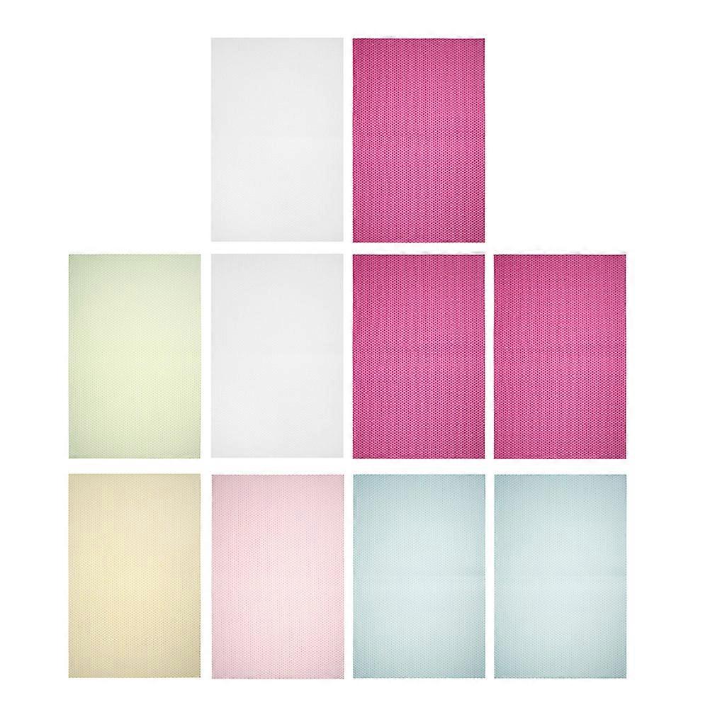 Cuttable Slip Cabinet Mats Versatile Refrigerator Mat Set for Kitchen Shelves Mixed Color Design for Home & Office Use