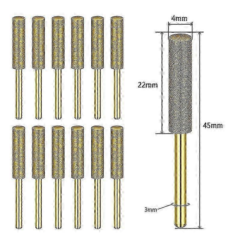 12pcs Diamond Chainsaw Sharpener Grinder Bits for Dremel Tools, Professional Precision Chain Grinding