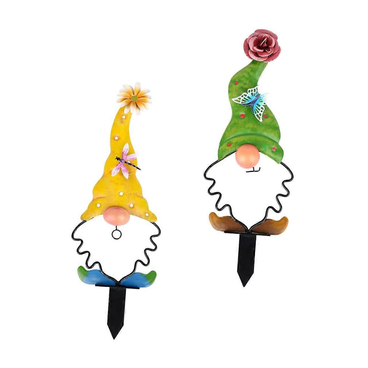 2nd dwarf grounding plug plant stakes for gnome garden sculpture figures