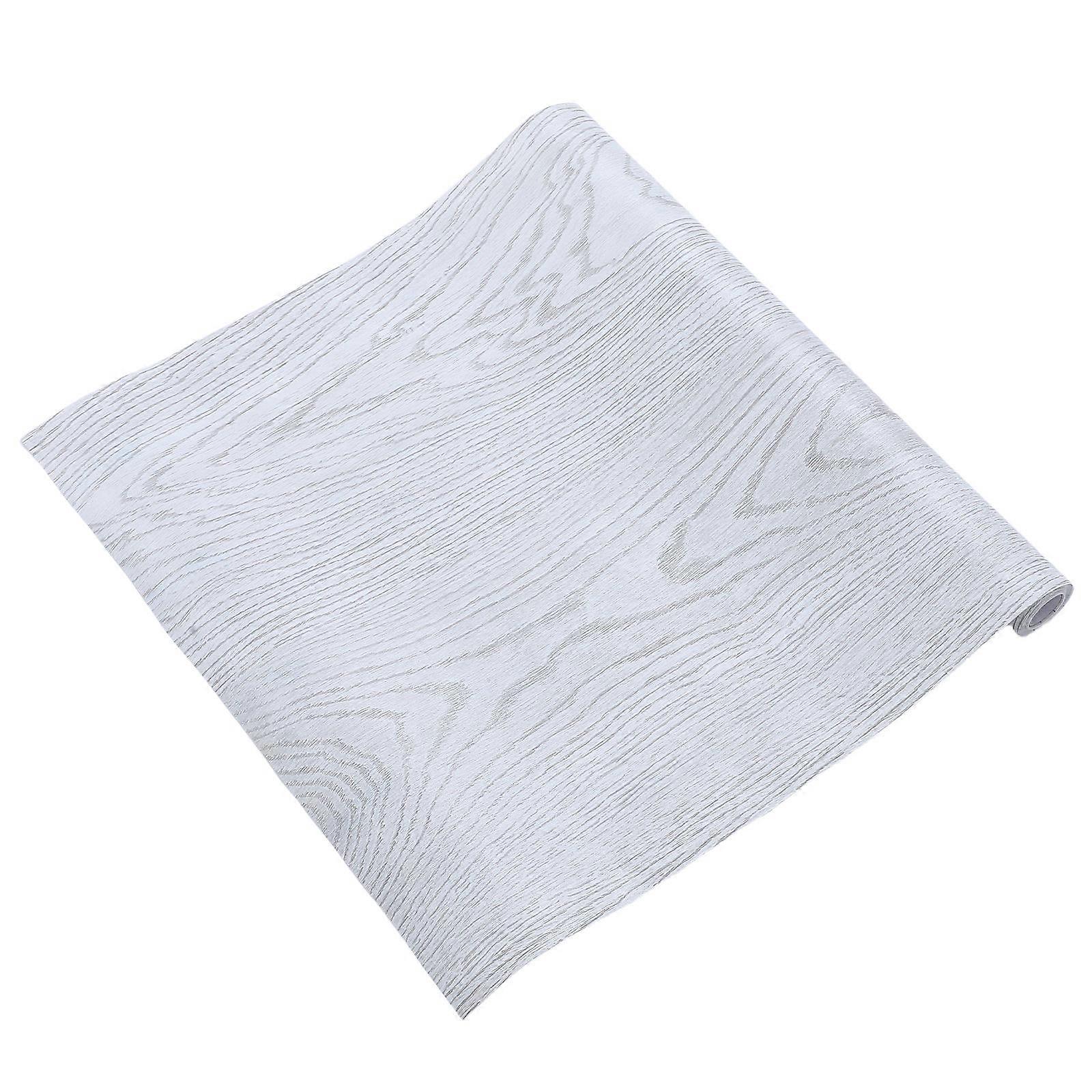 Self Adhesive Wood Wallpaper Waterproof Removable Rustic Kitchen Decor Beige 1Set