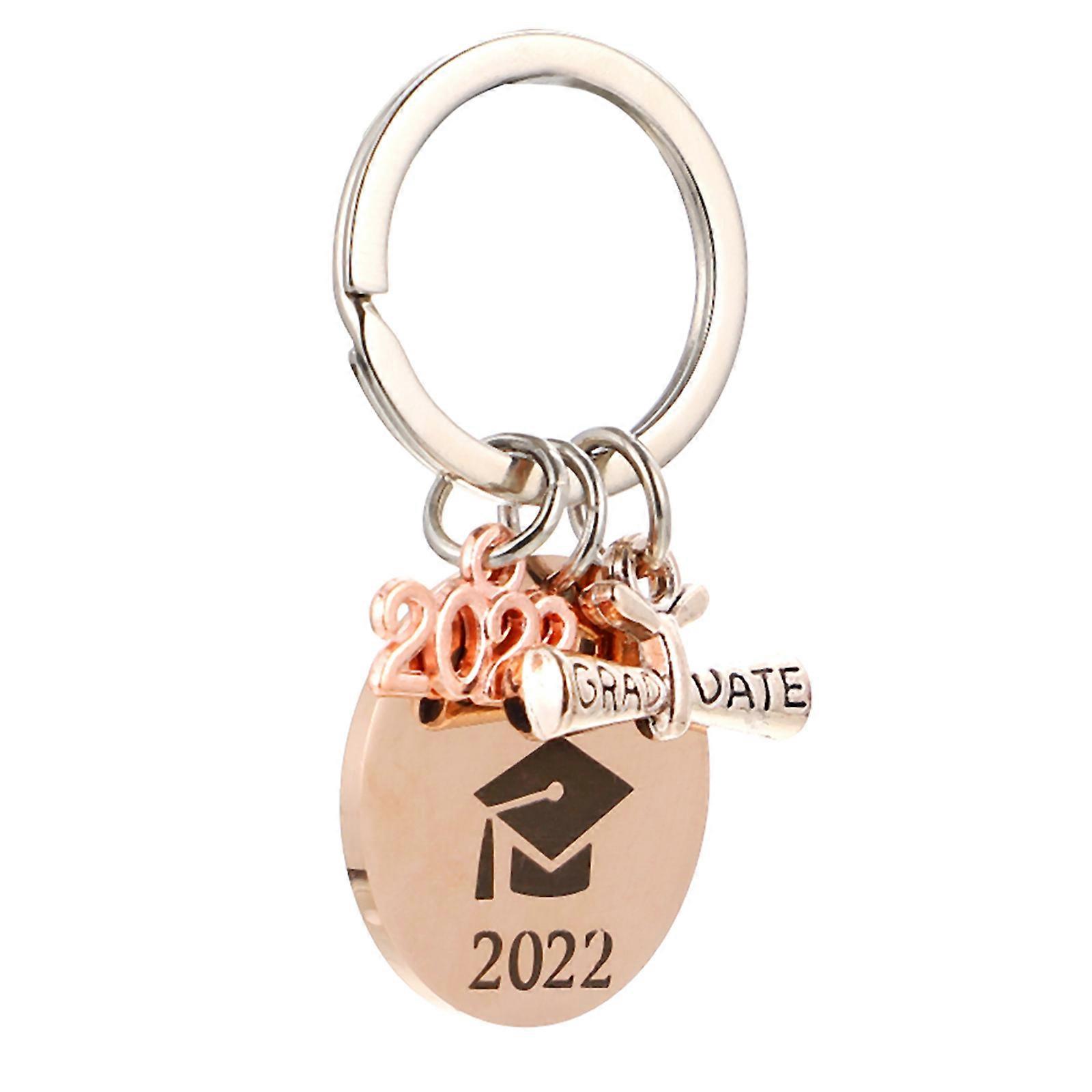 Graduation Season Keychain Grad Keyring Pendant Delicate Grad present Chic 2022 Stainless Steel Graduation Keying Square Shape Durable 1Set
