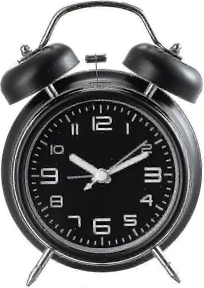 Loud Alarm Clock For Heavy Sleeping Adults, Silent Non-ticking Dual-bell Alarm Clock Bedroom, Battery Powered Analog Alarm Clock