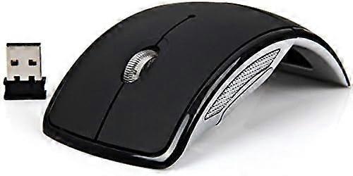 Wireless Foldable Arc Touch Mouse With Receiver Computer Mouse Optical Mouse for Laptop Notebook - Black