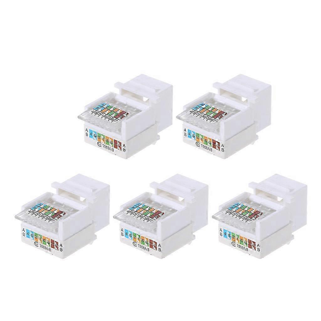 5PCS CAT6/CAT5E UTP Female RJ45 Network Module Connector Tool-Free Plug
