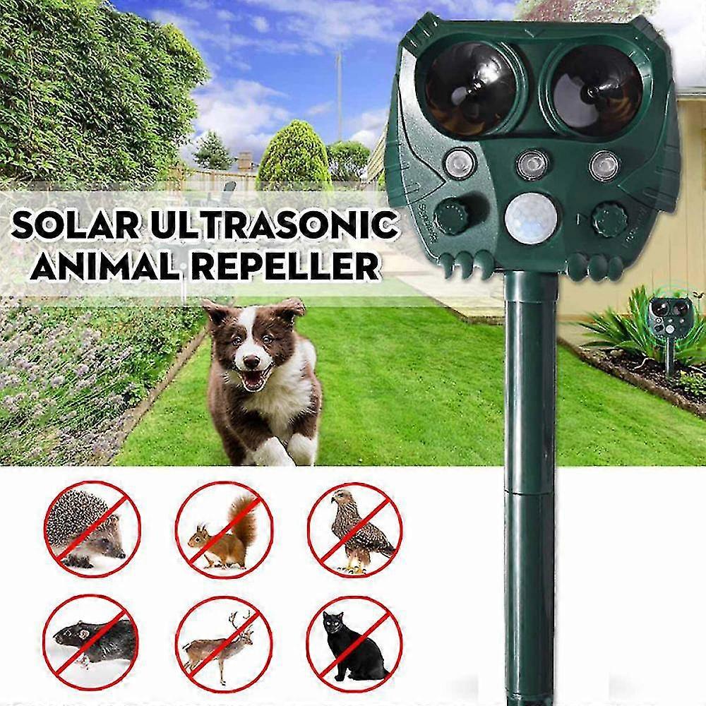 Solar-Powered Ultrasonic Cat Repellent for Use in Farms and Gardens, Effective Pet Deterrent Solution