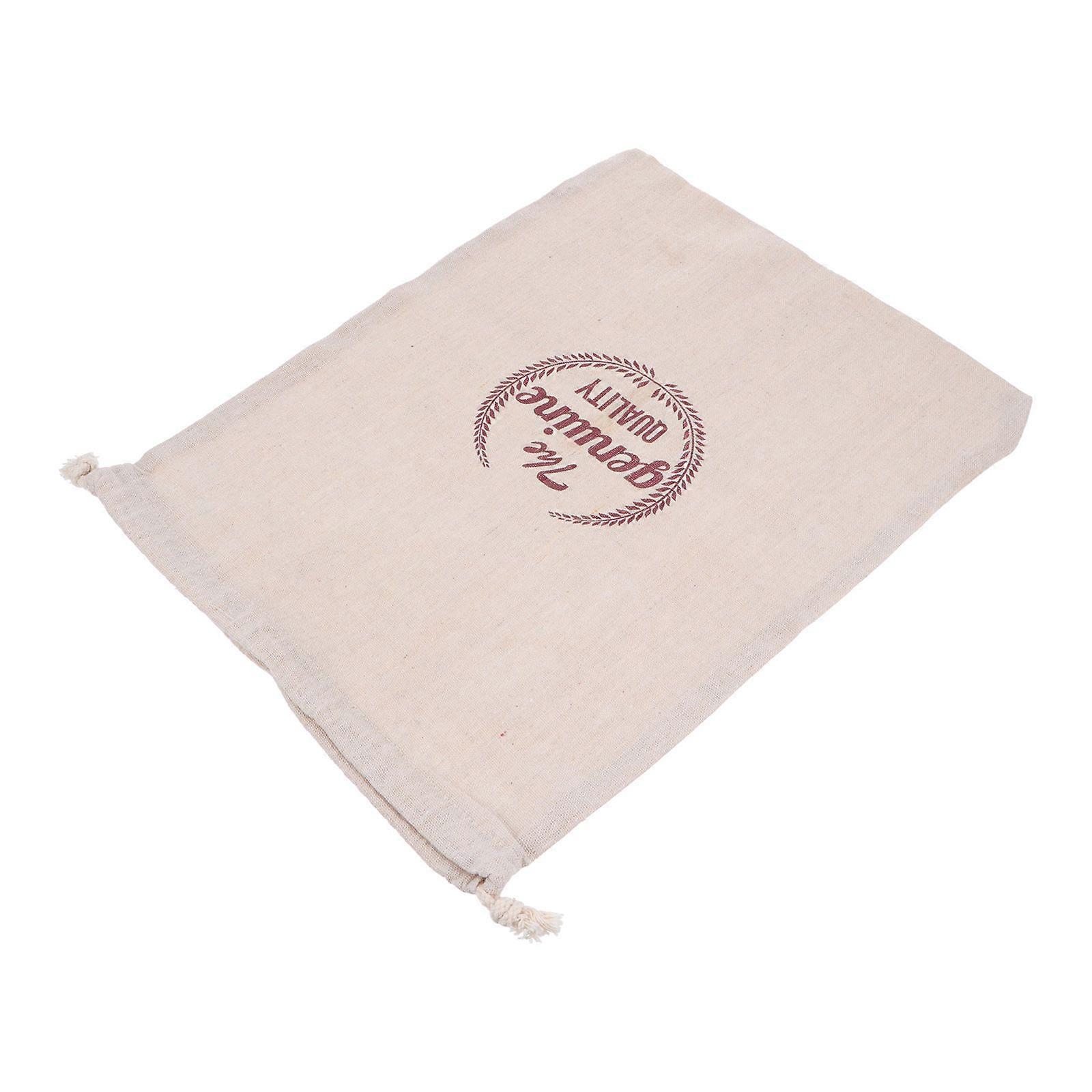 Freezer Bread Storage Bag Linen Material For Homemade Bread Reusable Drawstring Closure Home Users 40x30x0.1cm 1Pc