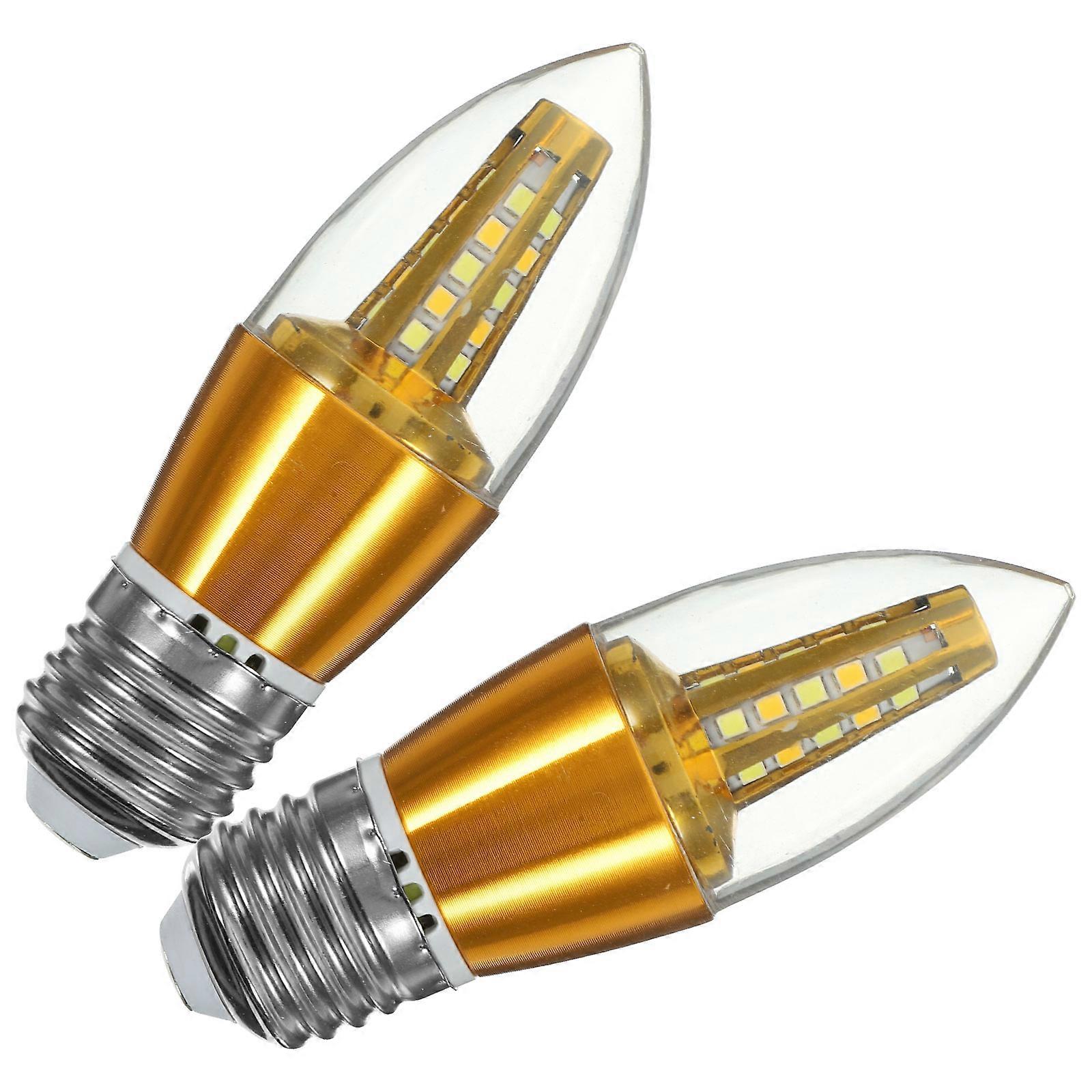 Multi Functional Lighting Lamp Led Candle Light Bulb Smart Dimming for Table Lamps Home Office 7W Golden 2Pcs