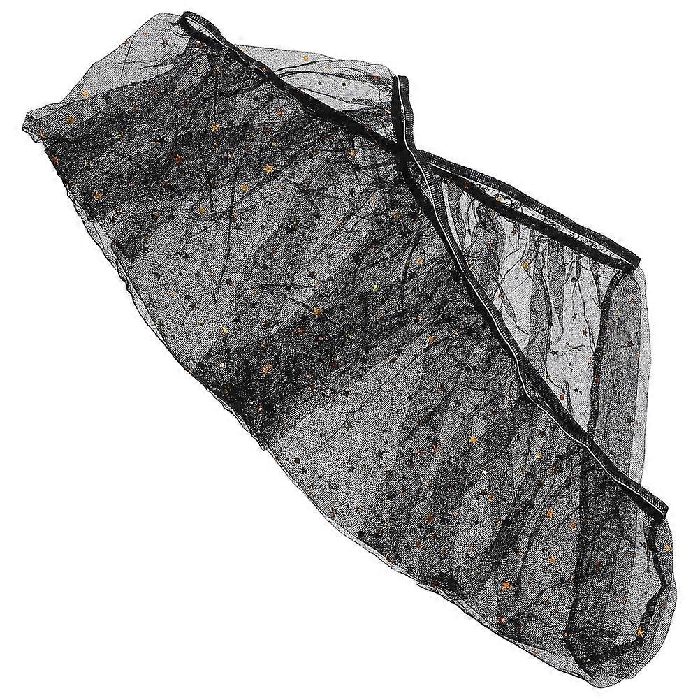 Parrot Cage Guards Birdcage Cover Blocks Dust and Debris 140x90x25cm Black Polyester Mesh 1Set